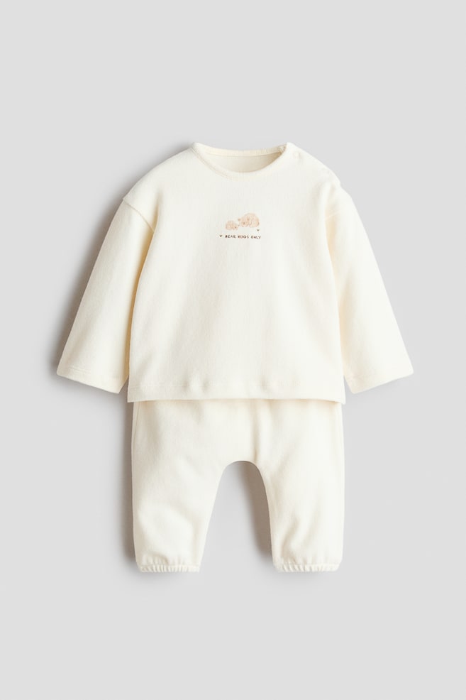 2-piece jersey set - Cream/Bear Hugs Only - 1