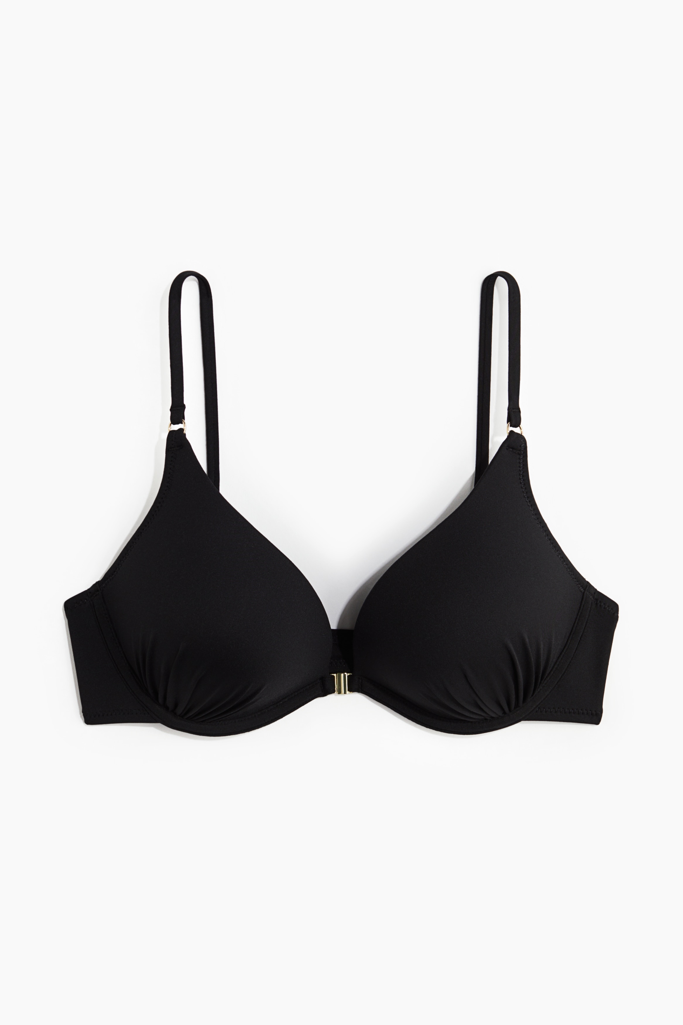 Super Push-Up Plunge Bikini Top - Black