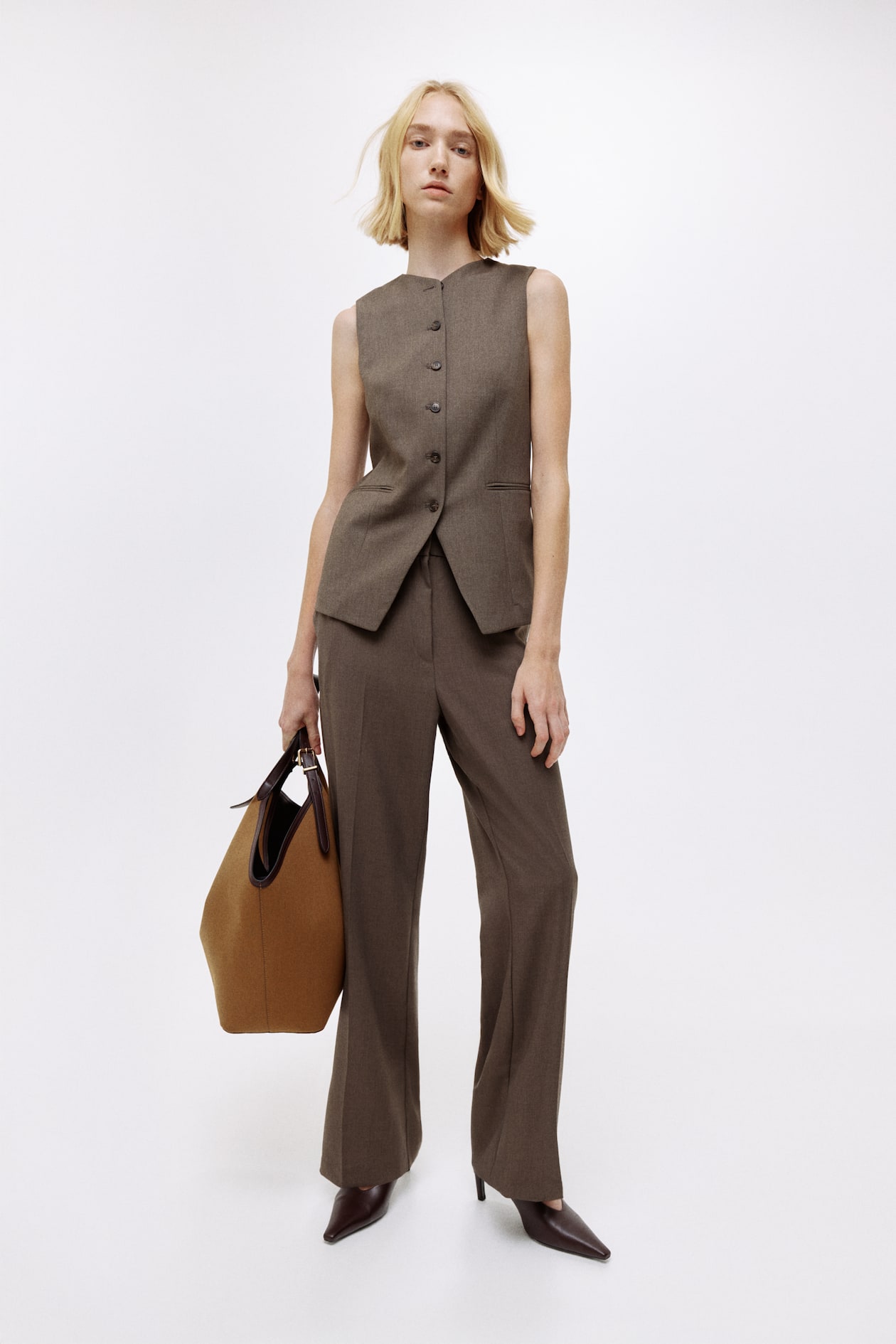 Straight-Leg Creased Pants