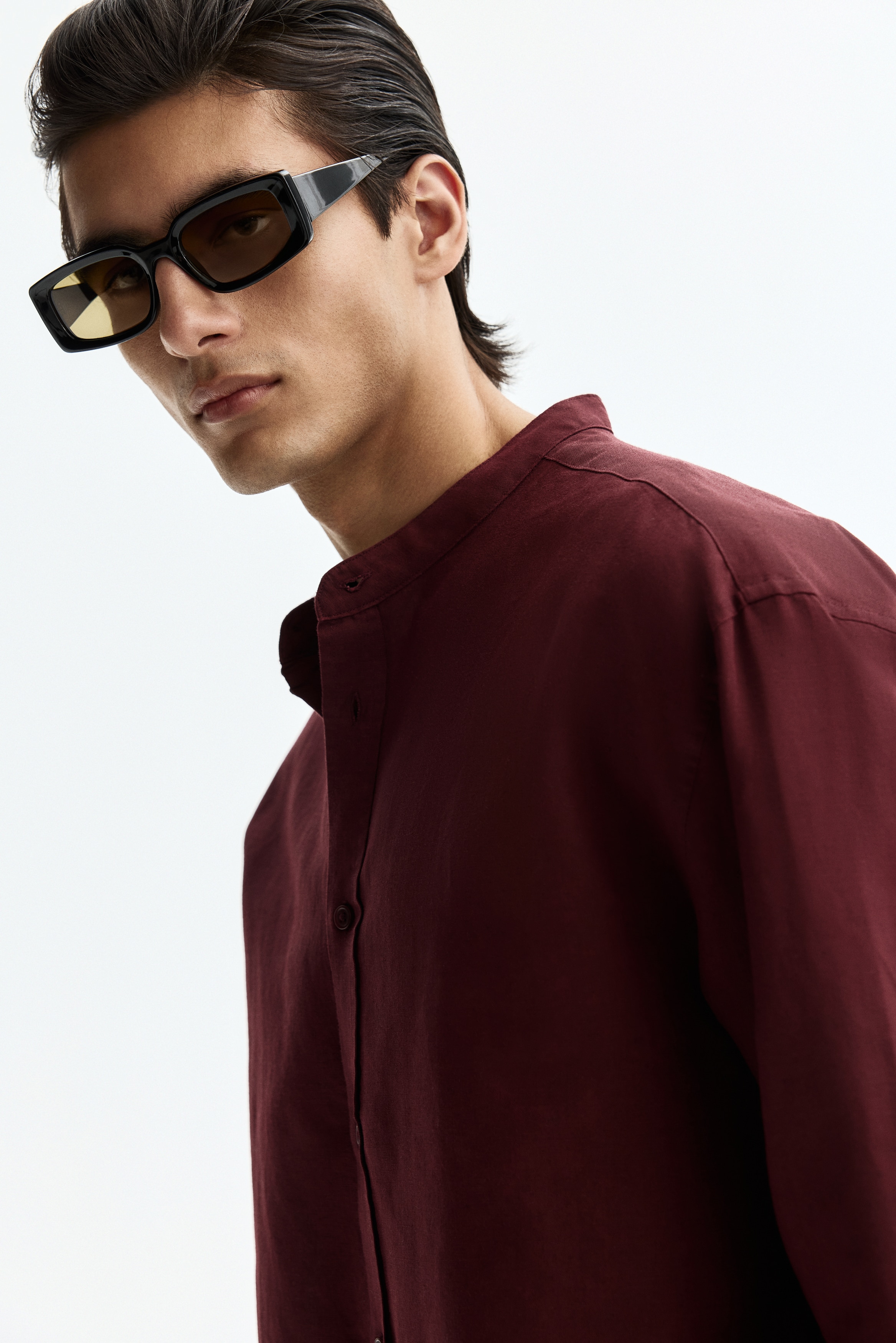 Keten Karışımlı Gömlek Relaxed Fit