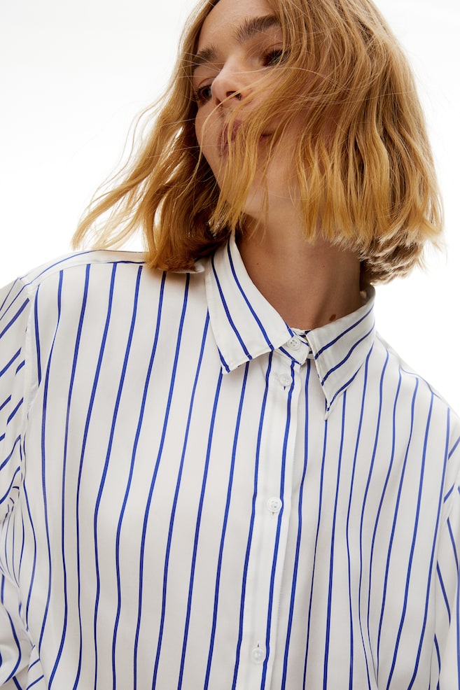 Oversized blouse - White/Blue striped/Yellow/Tie-dye/Cream/Black patterned/Yellow/dc/dc/dc - 4