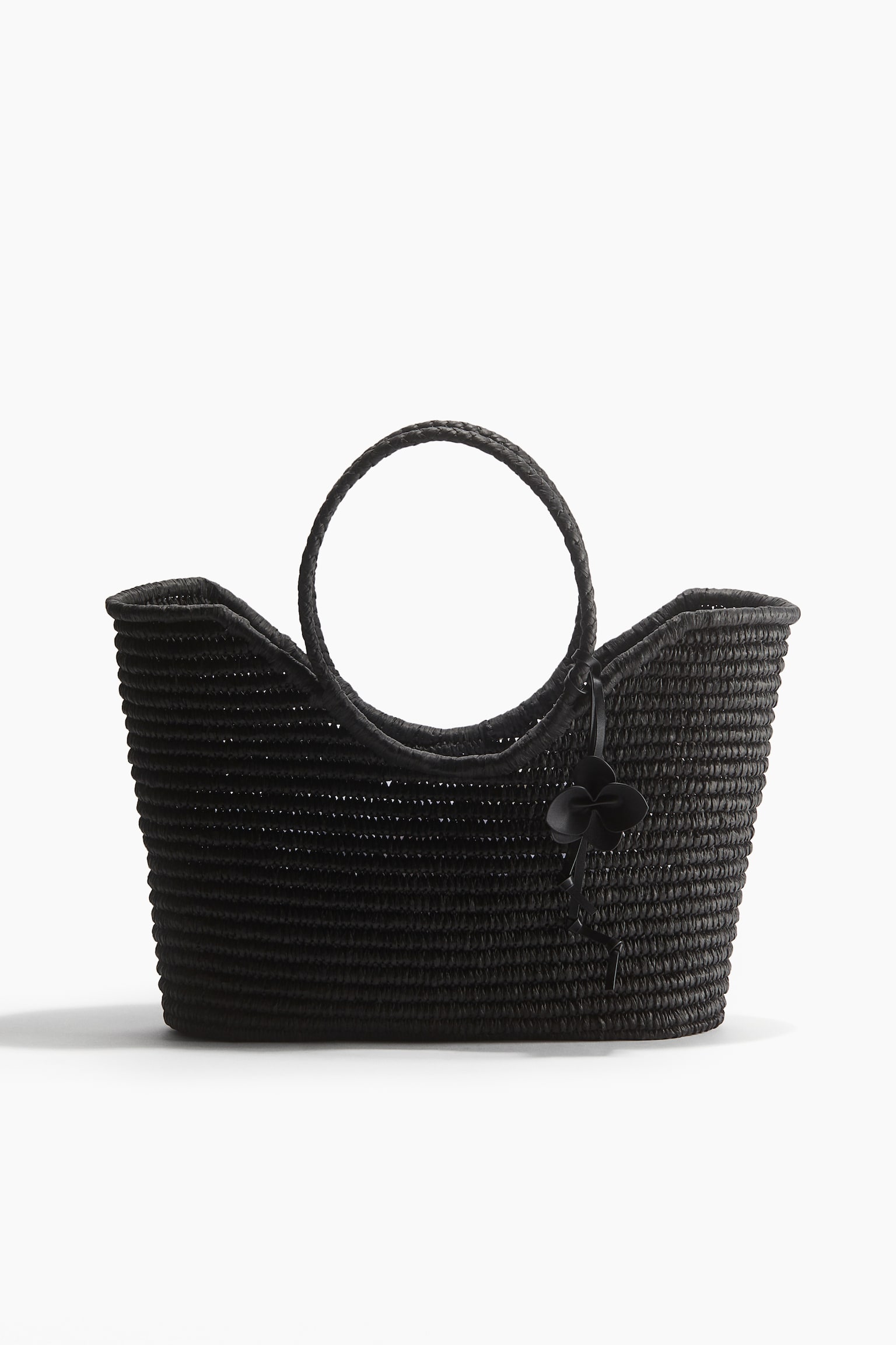 Straw Shopper - Black - 2