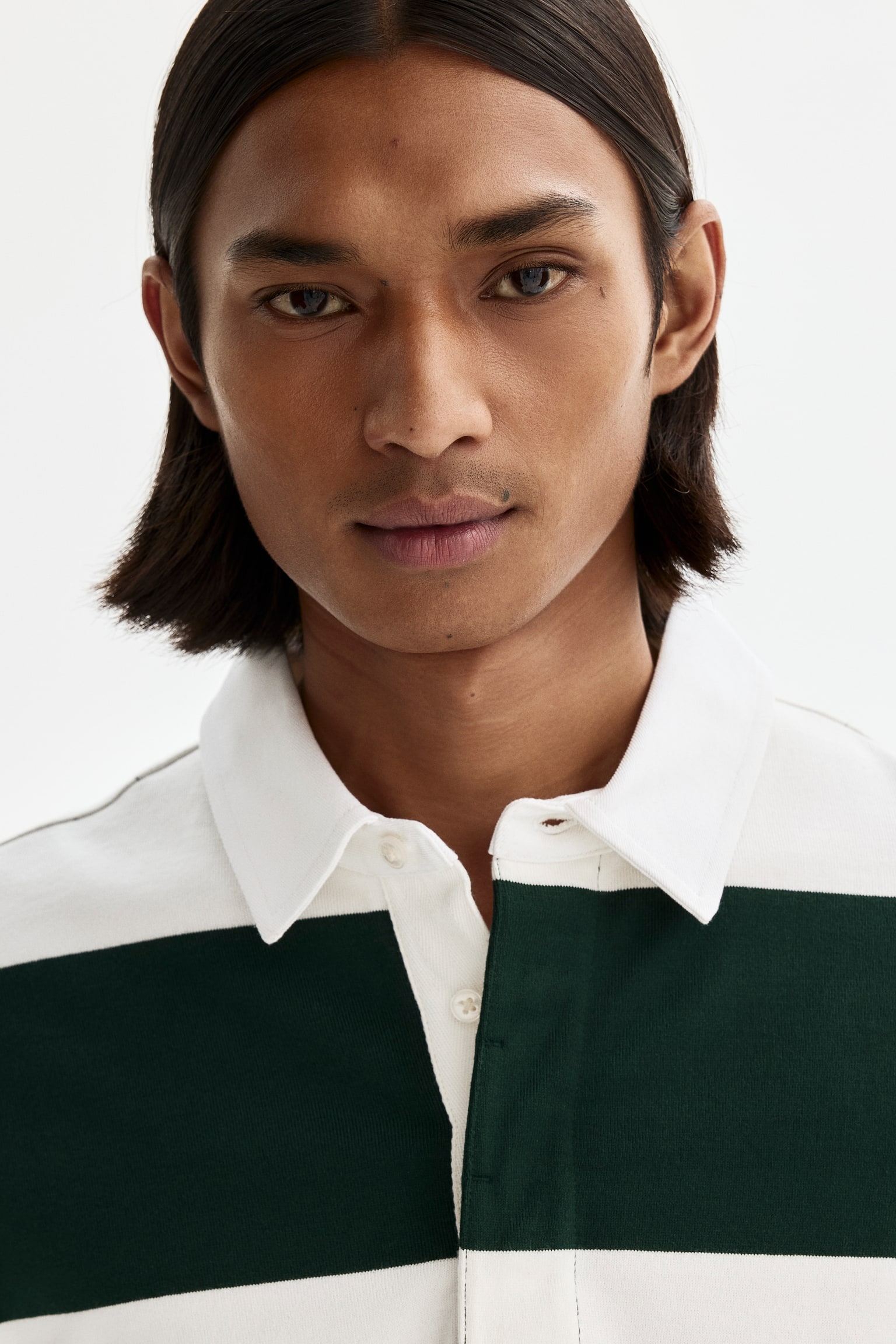 Regular Fit Cotton rugby shirt - Dark green/Colour block - 4