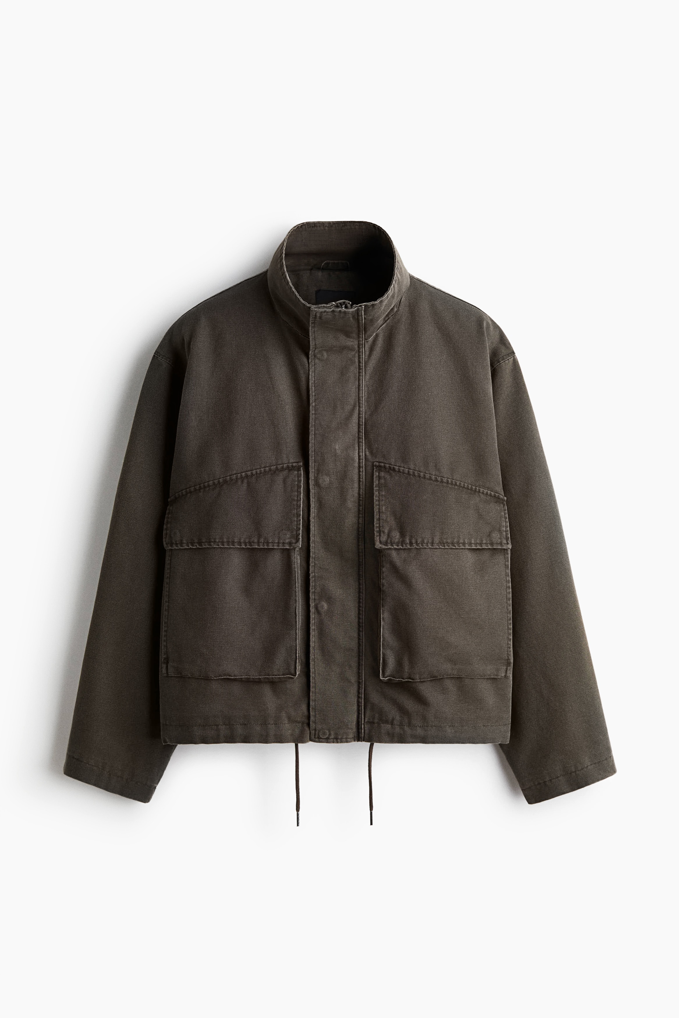 Cotton Canvas Jacket - Dark khaki green