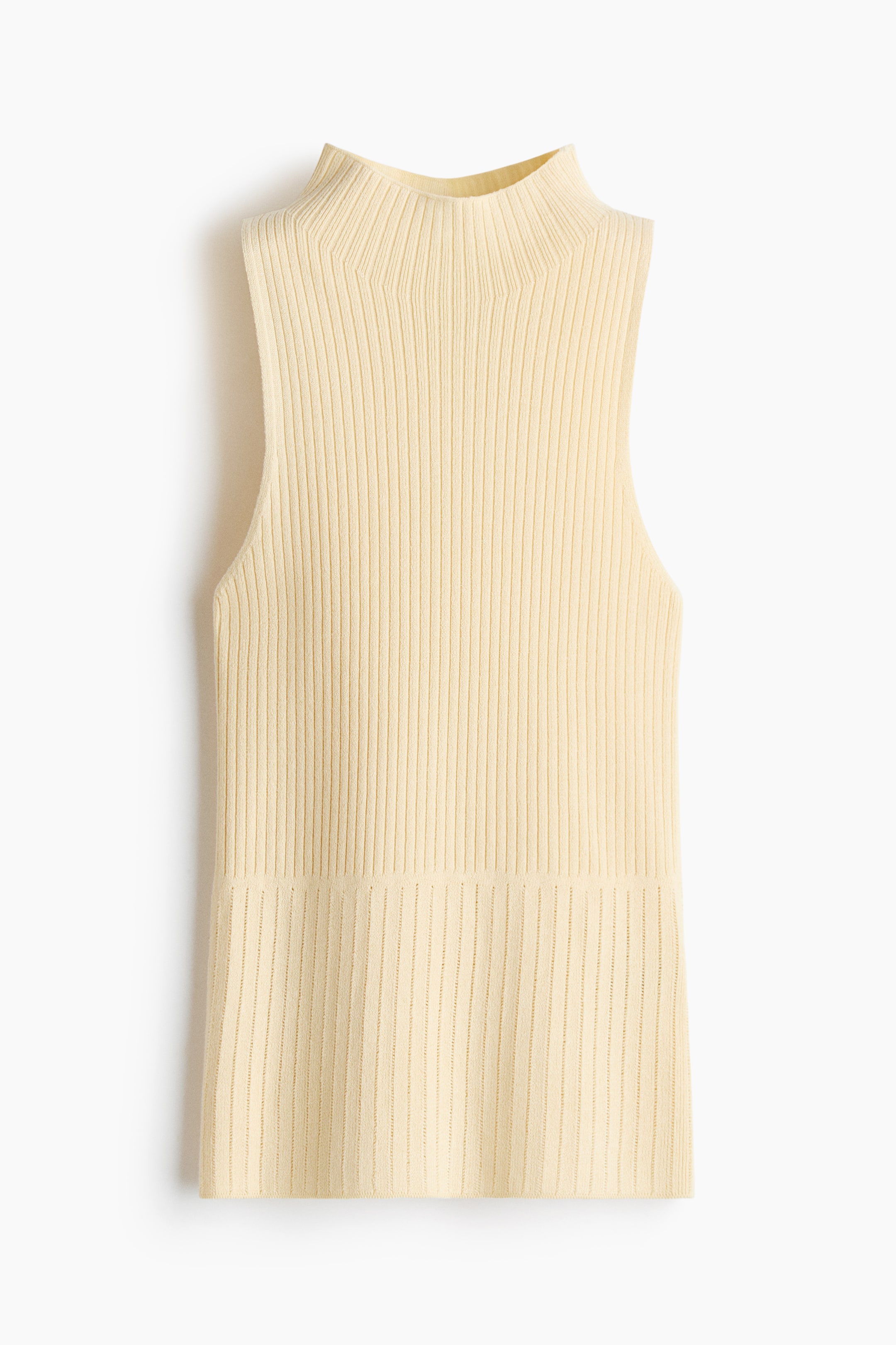 Haut en tricot côtelé à col cheminée