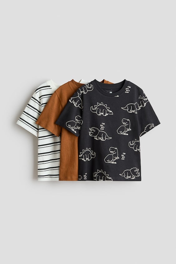 Детские футболки H&M 3-Pack Cotton T-Shirts