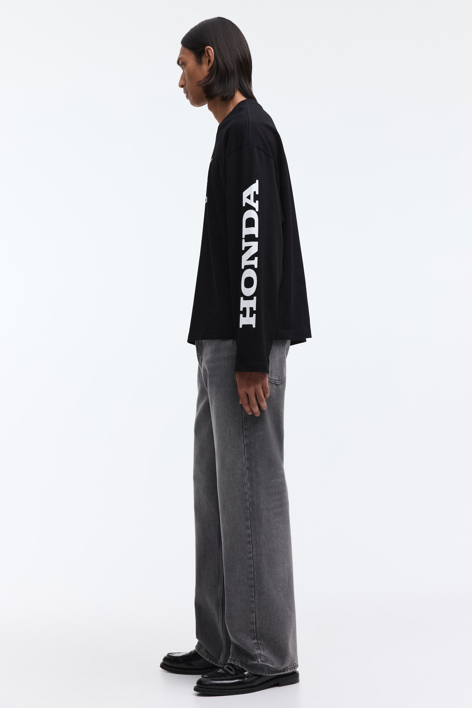 Oversized Fit Printed top - Black/Honda - 7
