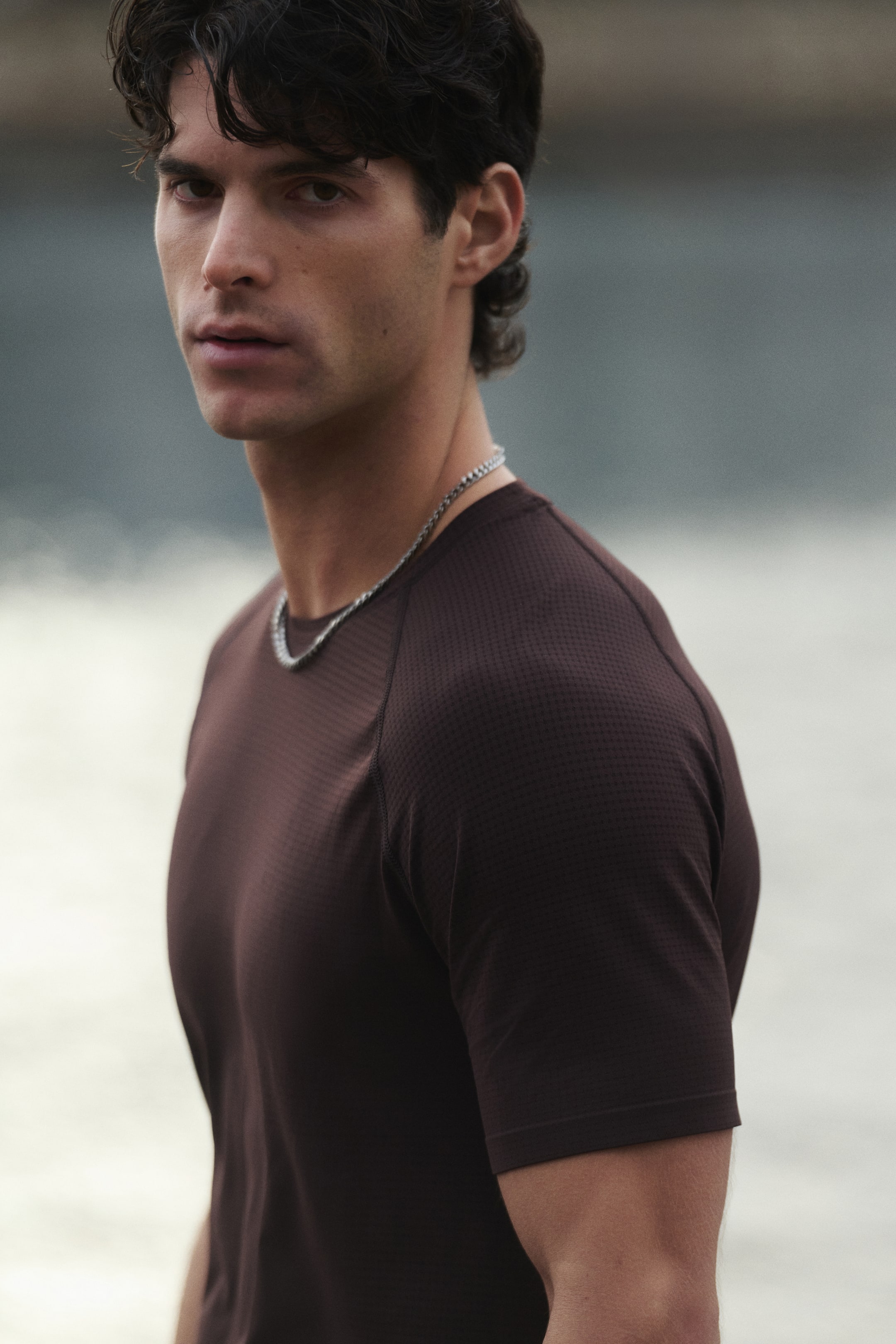 View larger image: Muscle Fit Sports T-Shirt with DryMove™ - Dark brown - Men | H&M US 3