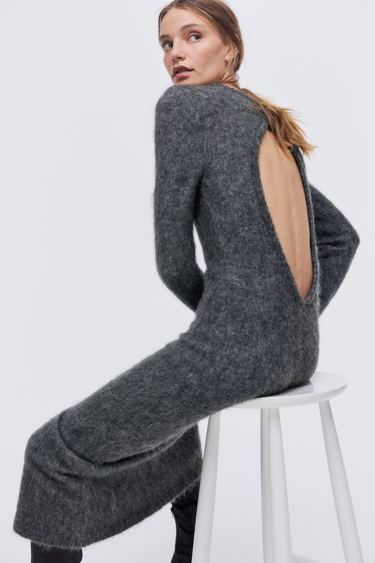 Open-Back Mohair-Blend Dress - image 3