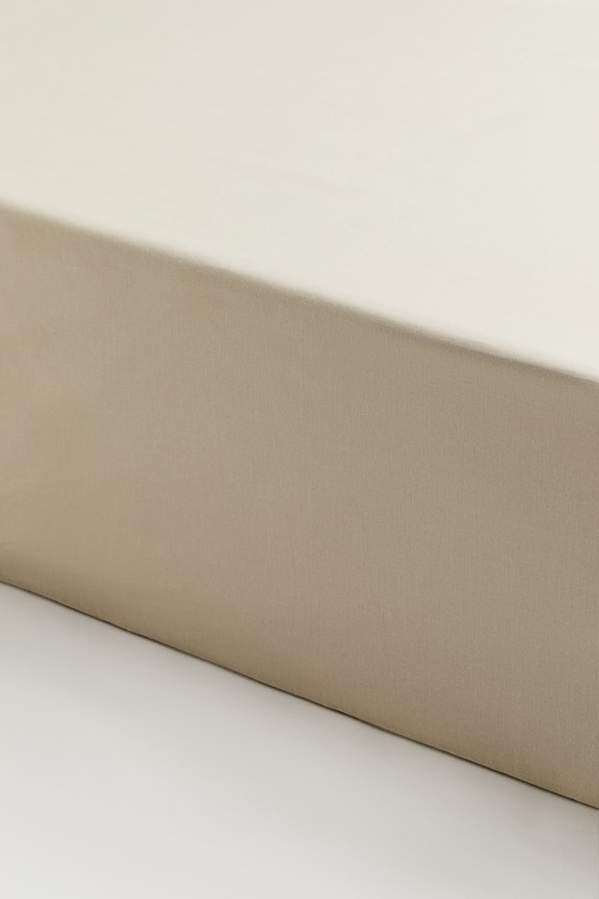 Fitted cotton sheet - Light beige/White/Light mole/Mole/Greige/Grey - 1