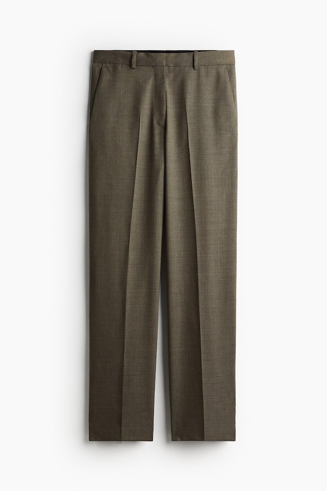 Tailored wool trousers - Dark khaki green marl - 1