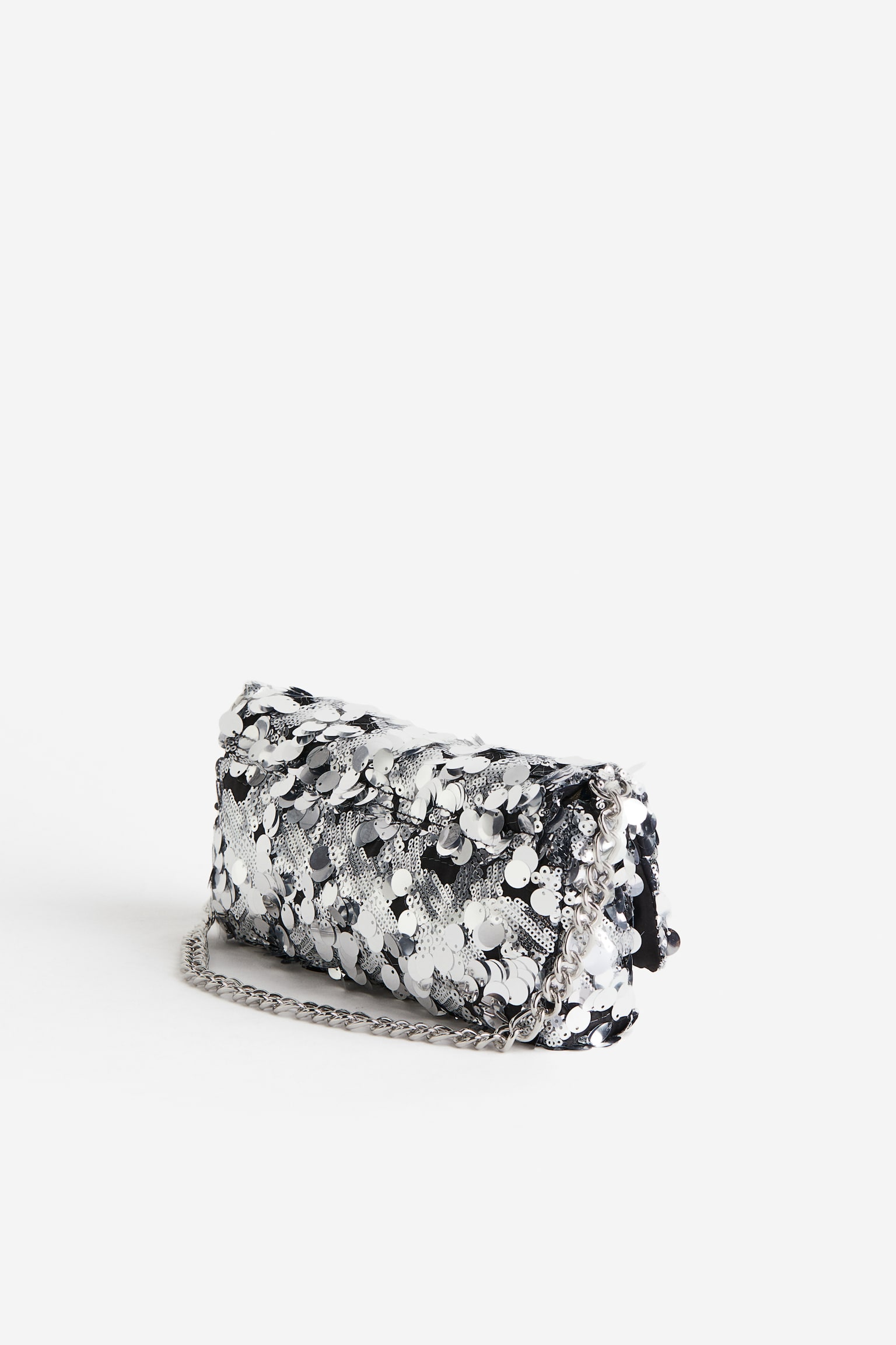 Sequin Shoulder Bag - Silver colour - 2