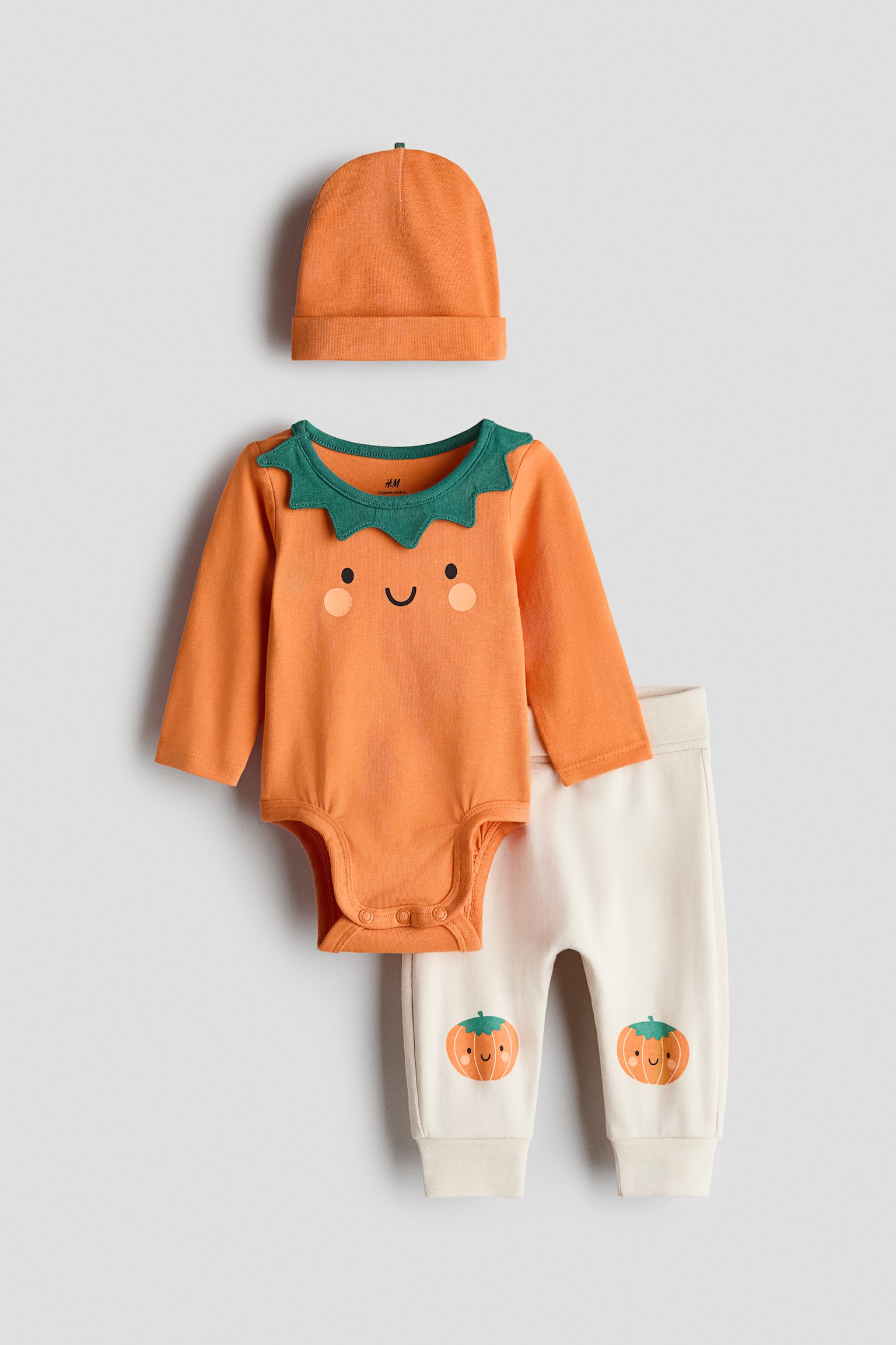 3-piece cotton jersey set - Orange/Pumpkins/White/Floral/Light dusty blue/Little One/White/Teddy bears/Orange/Pumpkin/Beige/I'm New Here/White/Hot air balloons