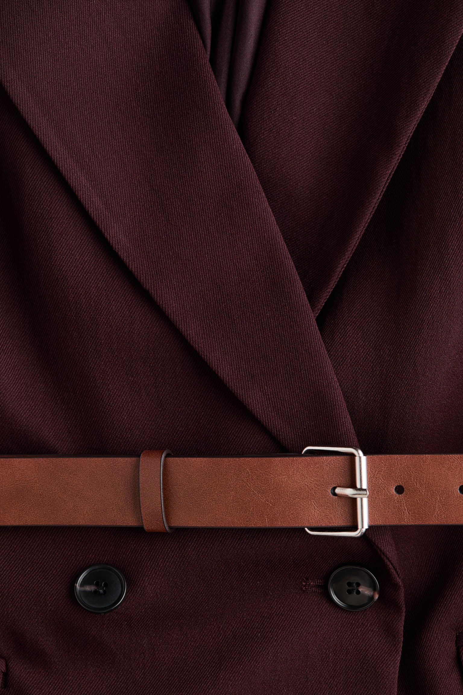 Женский пиджак H&M Belted Double-Breasted Blazer, цвет: Тёмный коричневый — фото 7