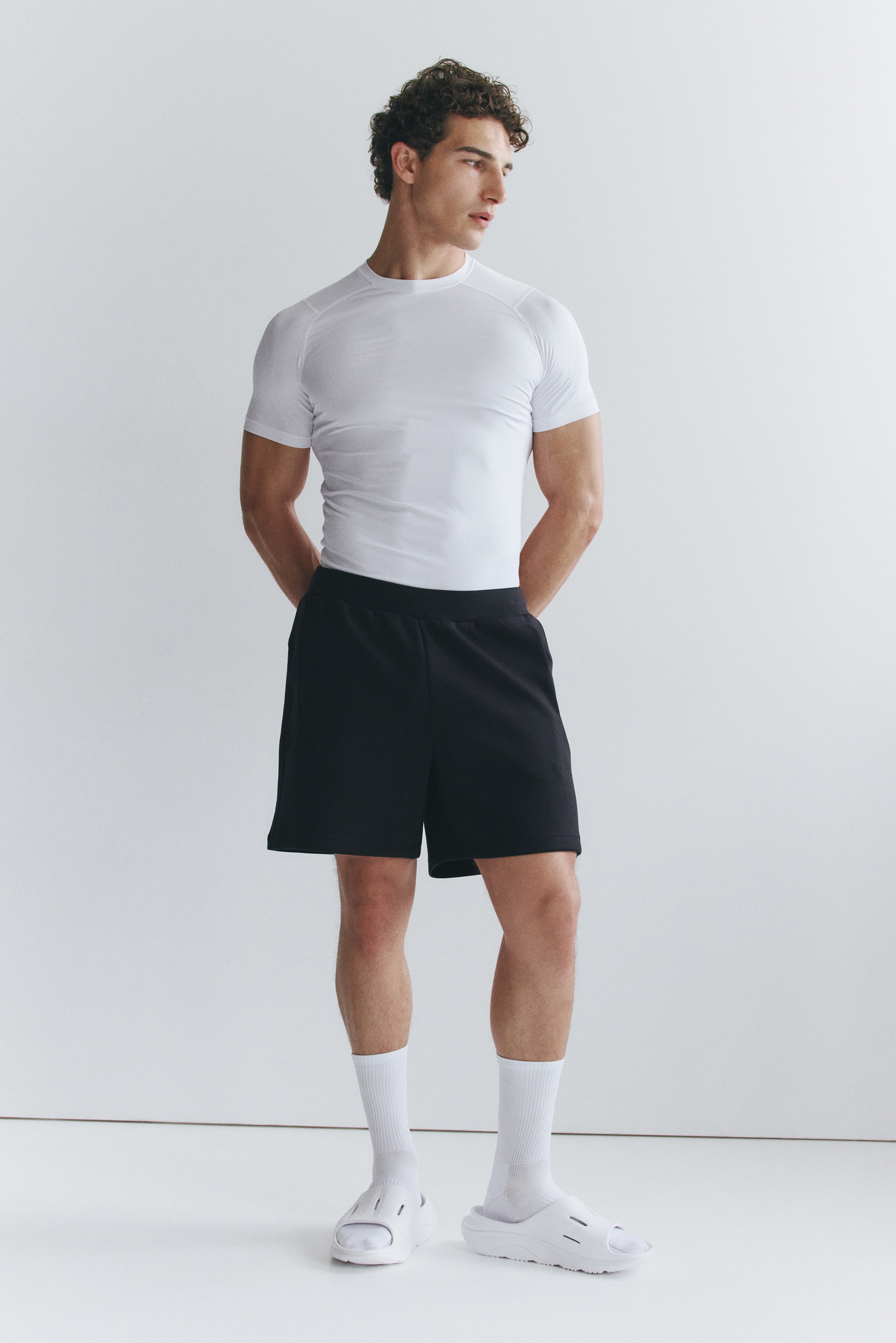 Sportska majica Compression Fit DryMove™ - Bela/Crna/Bež/Bela/Tamnosmeđa