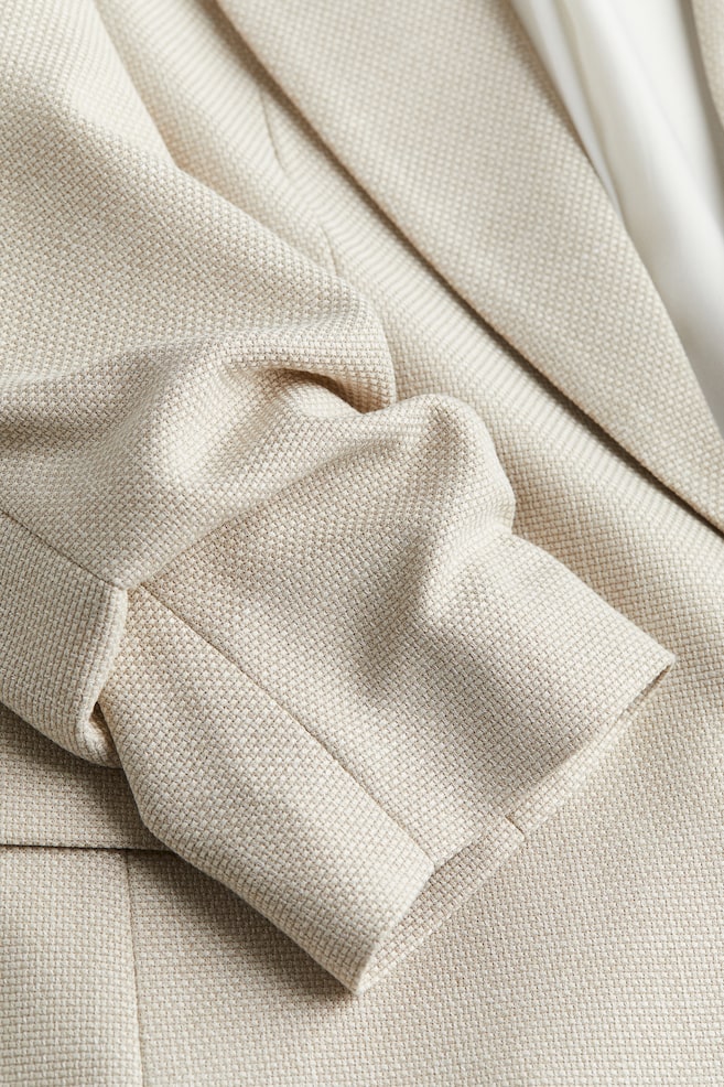 Gathered-sleeve blazer - Light beige/Beige/Black - 3