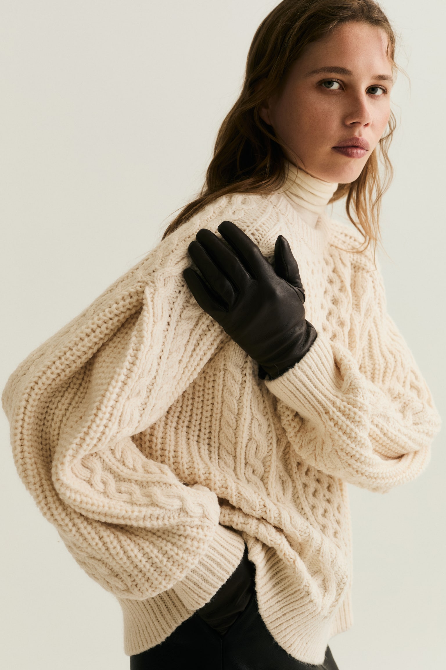Cable-knit jumper - Cream - 4