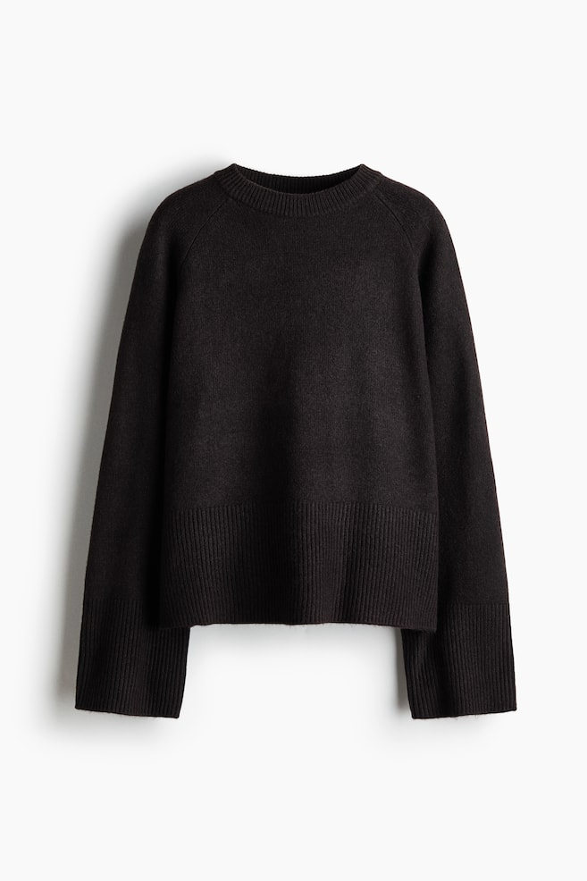 Pulover cu mâneci raglan - Maro-închis/Bej-deschis/Roșu-burgund - 1