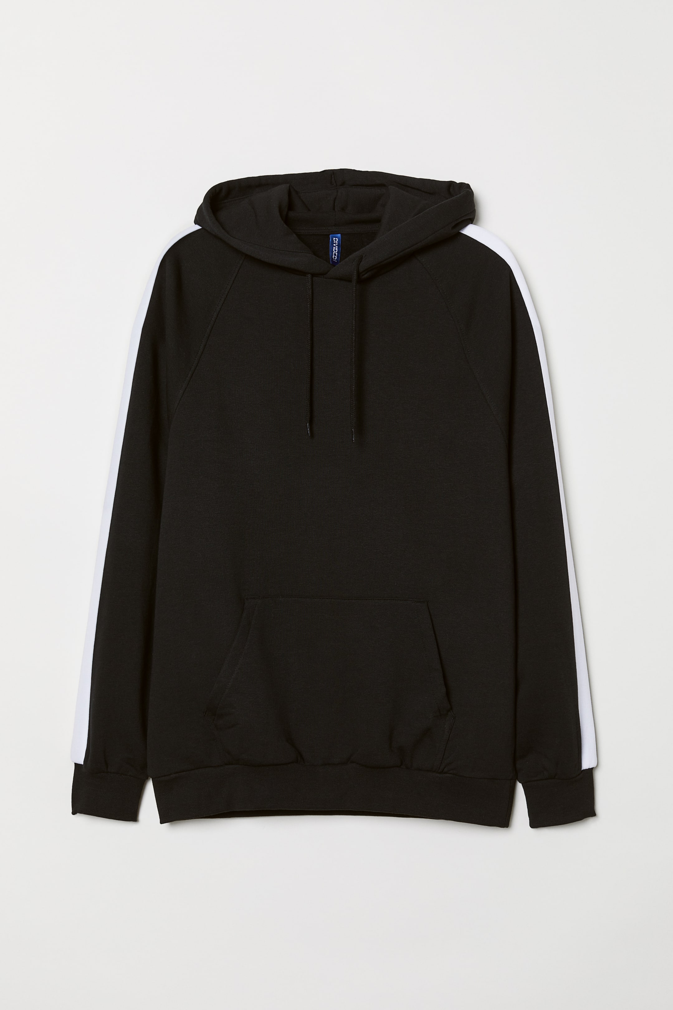 View larger image: Hooded top with sleeve stripes - Black - Men | H&M IE 1