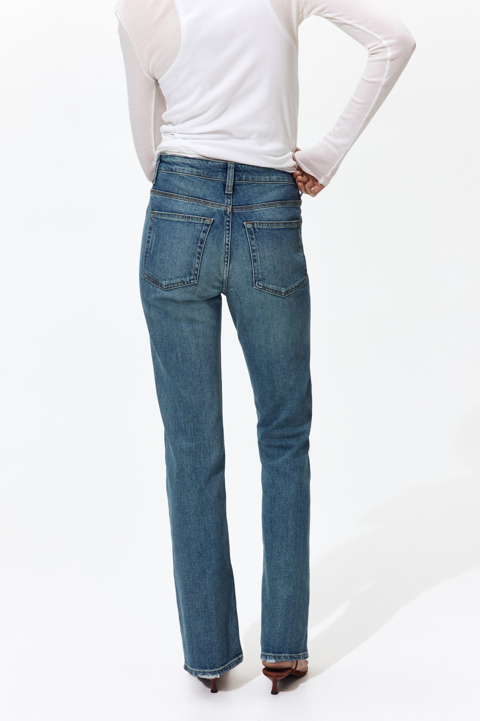 Bootcut High Waist Jeans - Denimblau/Helles Denimblau - 3