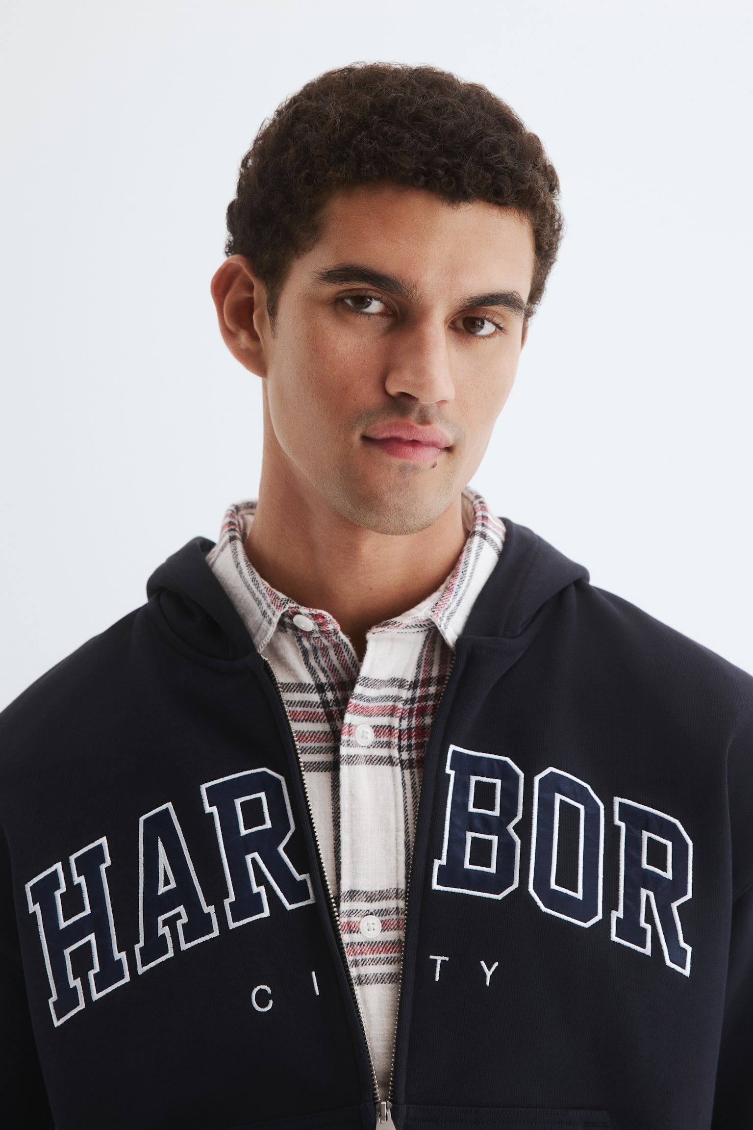 Loose Fit Zip-through hoodie - כחול נייבי/Harbor City - 4