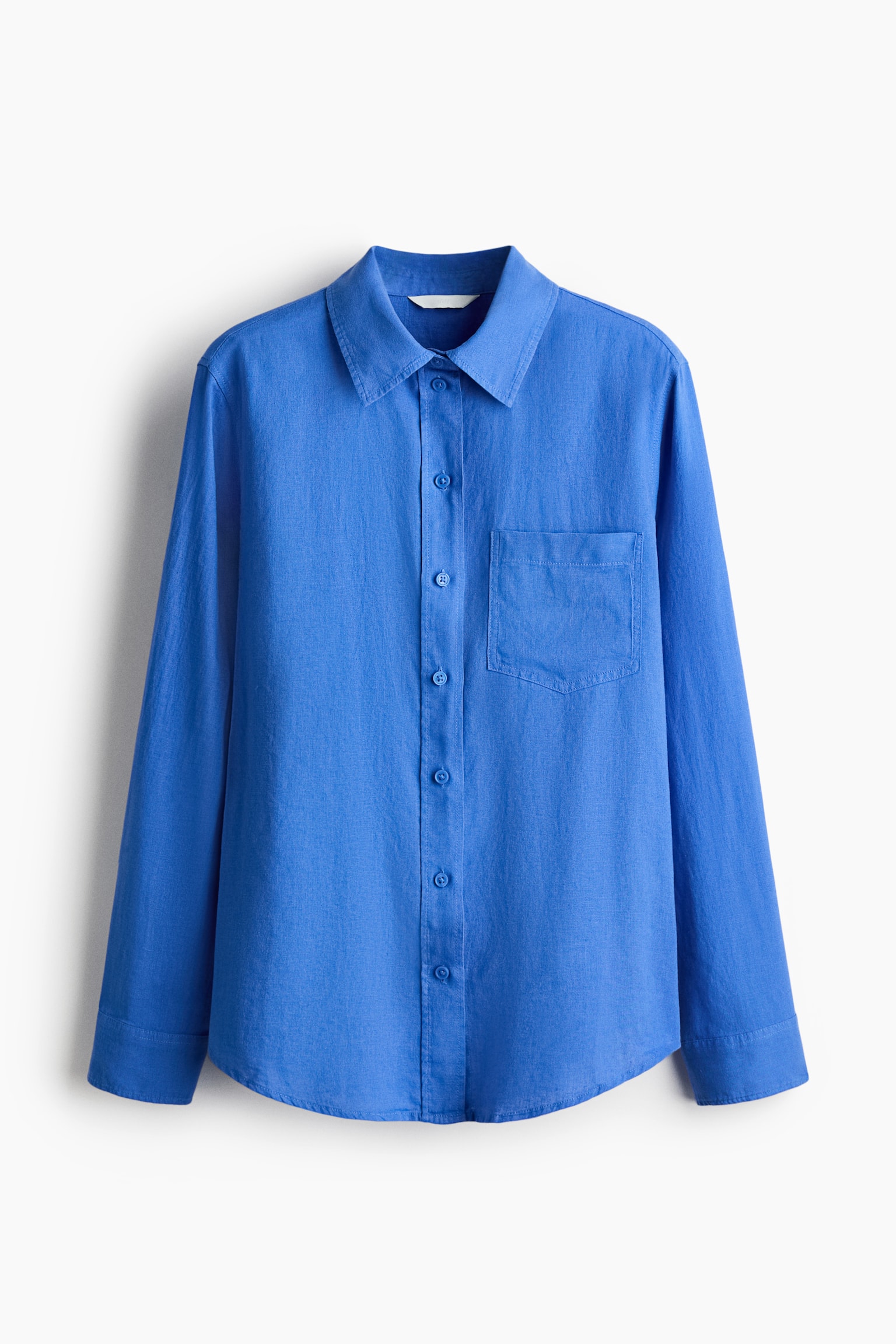 Linen-blend shirt - Blue/Green - 2