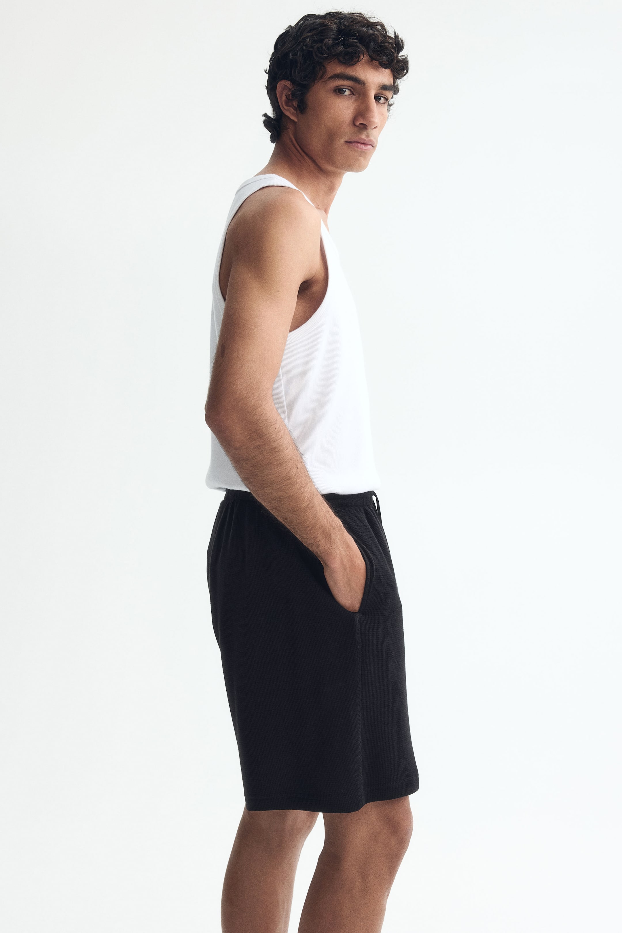 Мужские шорты H&M Relaxed-Fit Waffled Shorts — фото 3