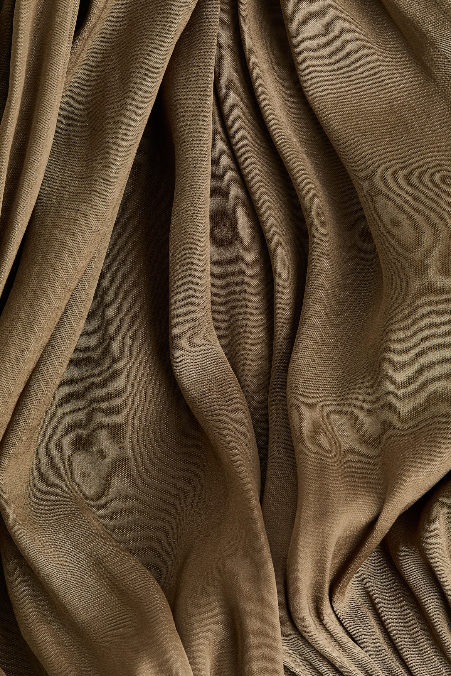 Knot-detail draped dress - Khaki green/Powder pink - 4