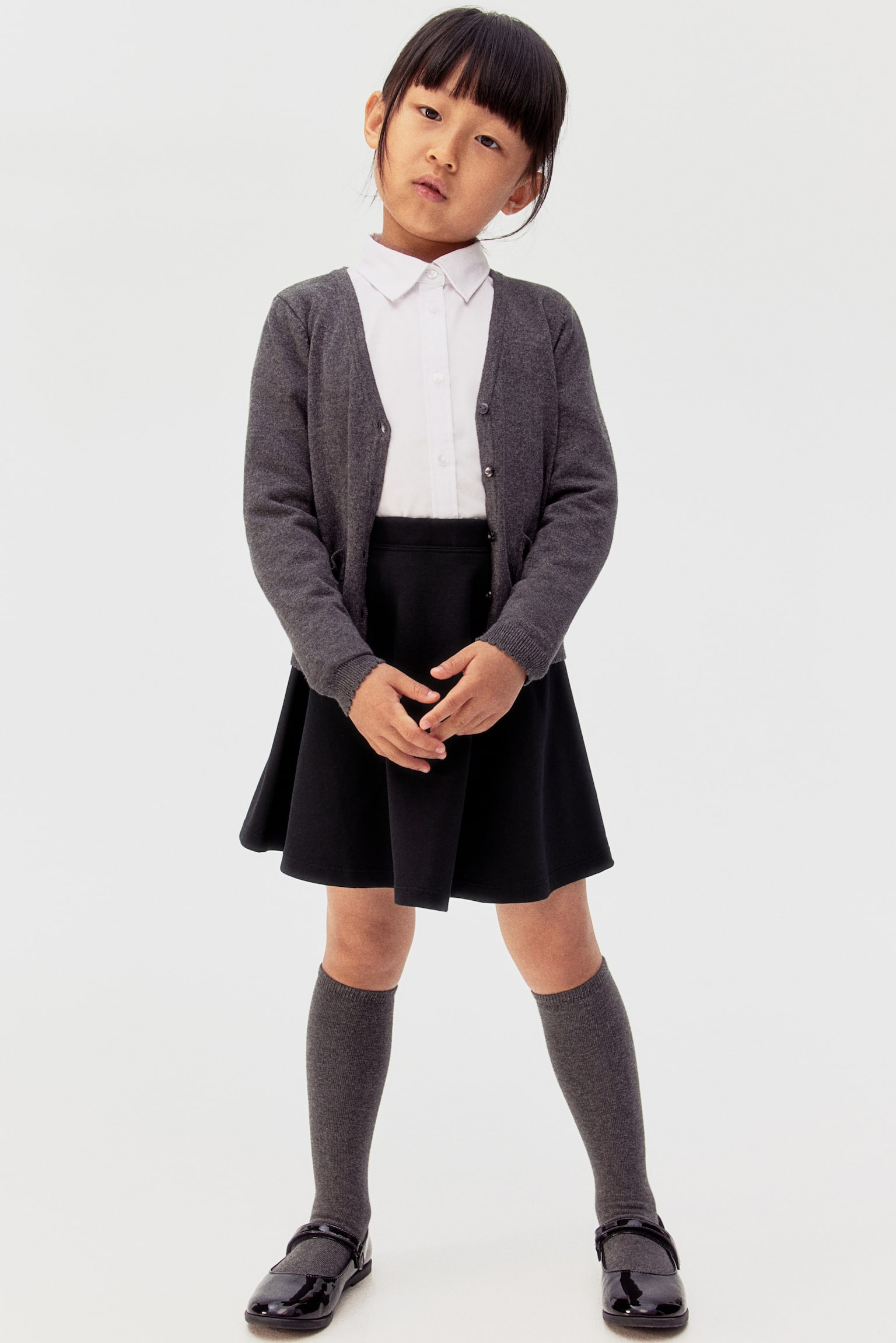 Jersey school skirt - Black/Navy blue/Dark grey - 1