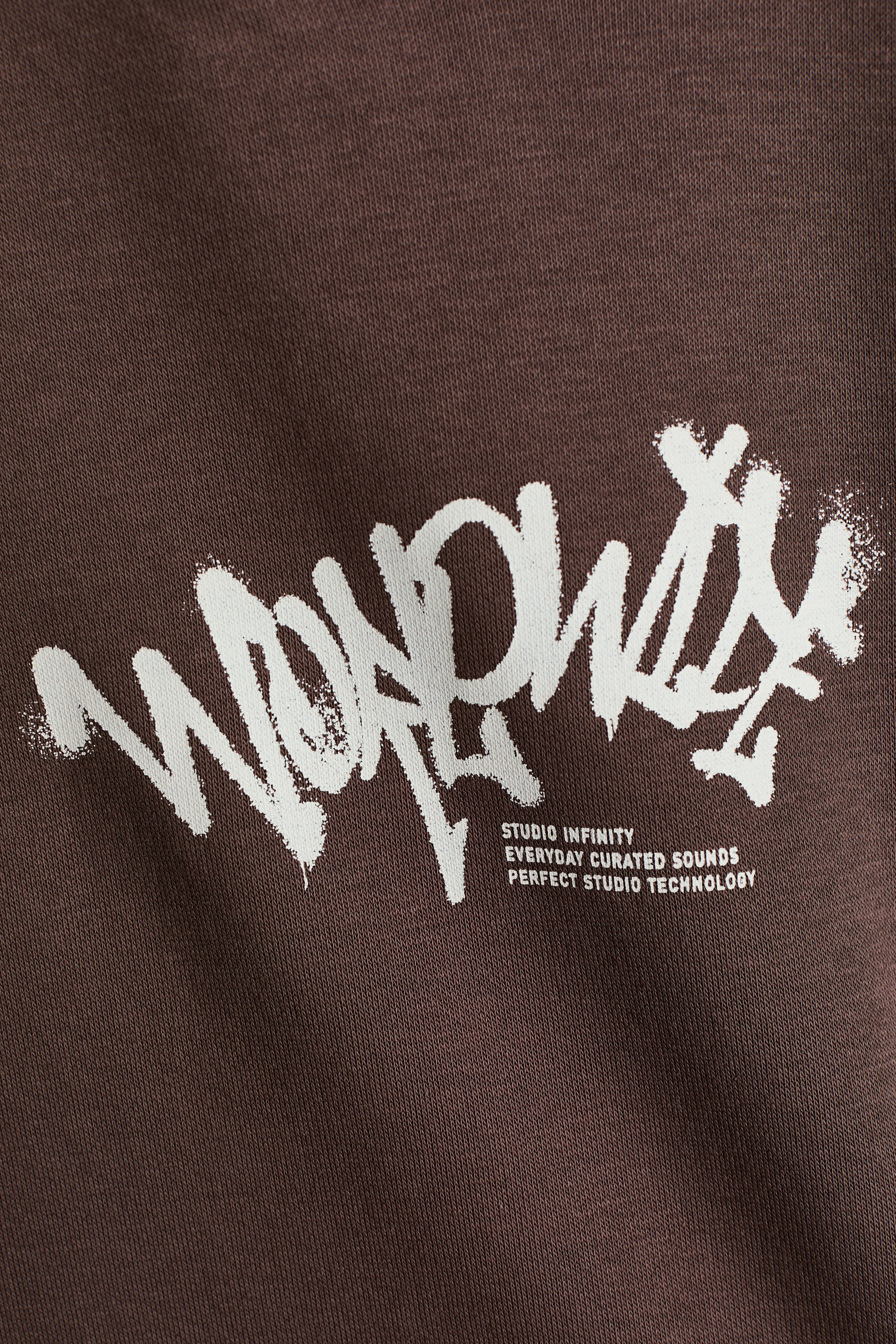 Print-Motif Brushed-Inside Hoodie