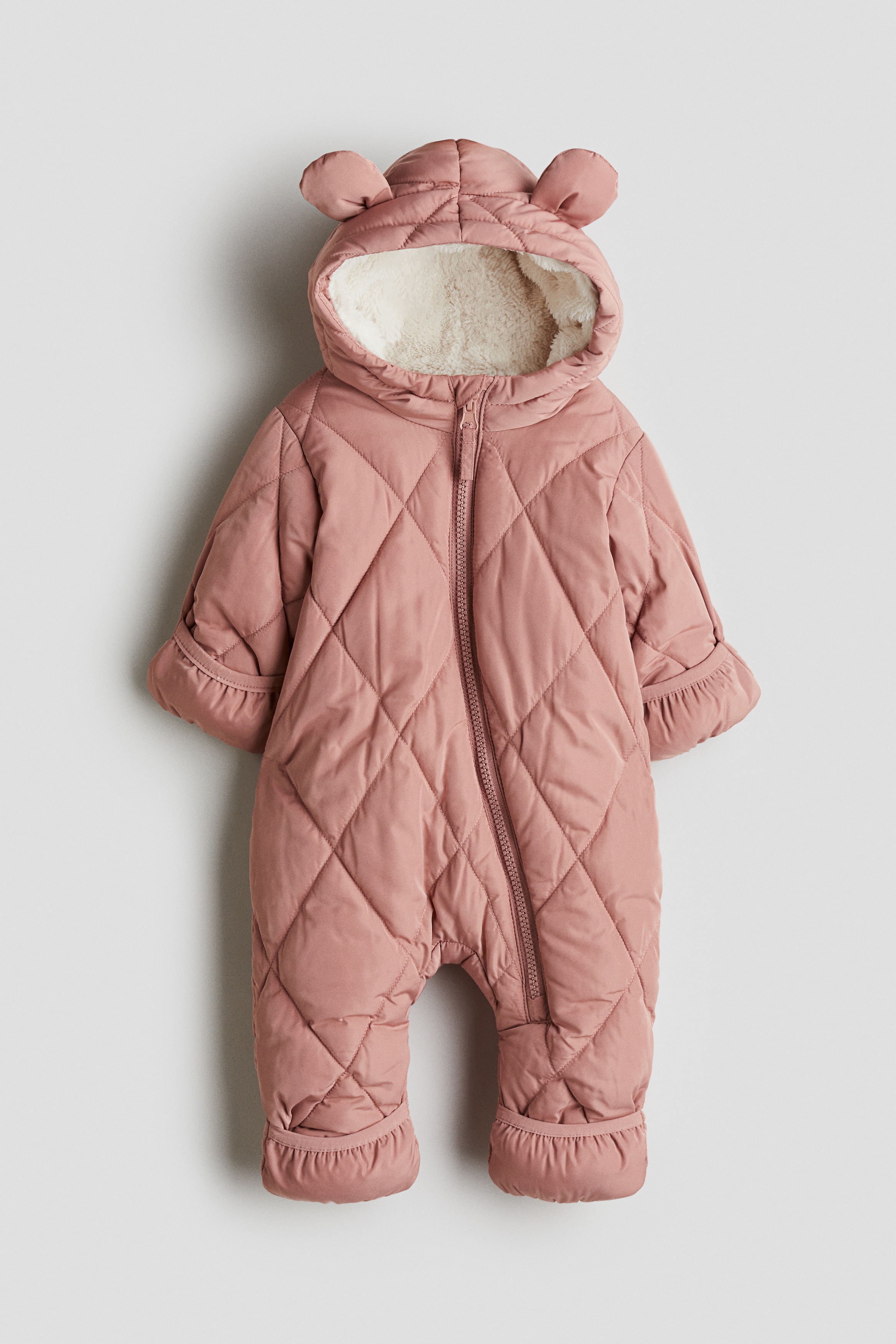 Pink Pile-lined snowsuit - Size: 2-4M  - H&M