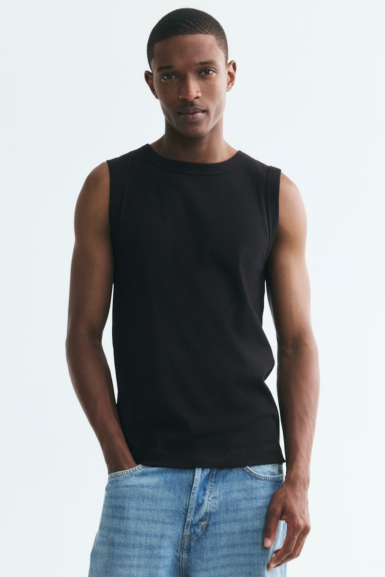 Rebrasta majica bez rukava Slim Fit