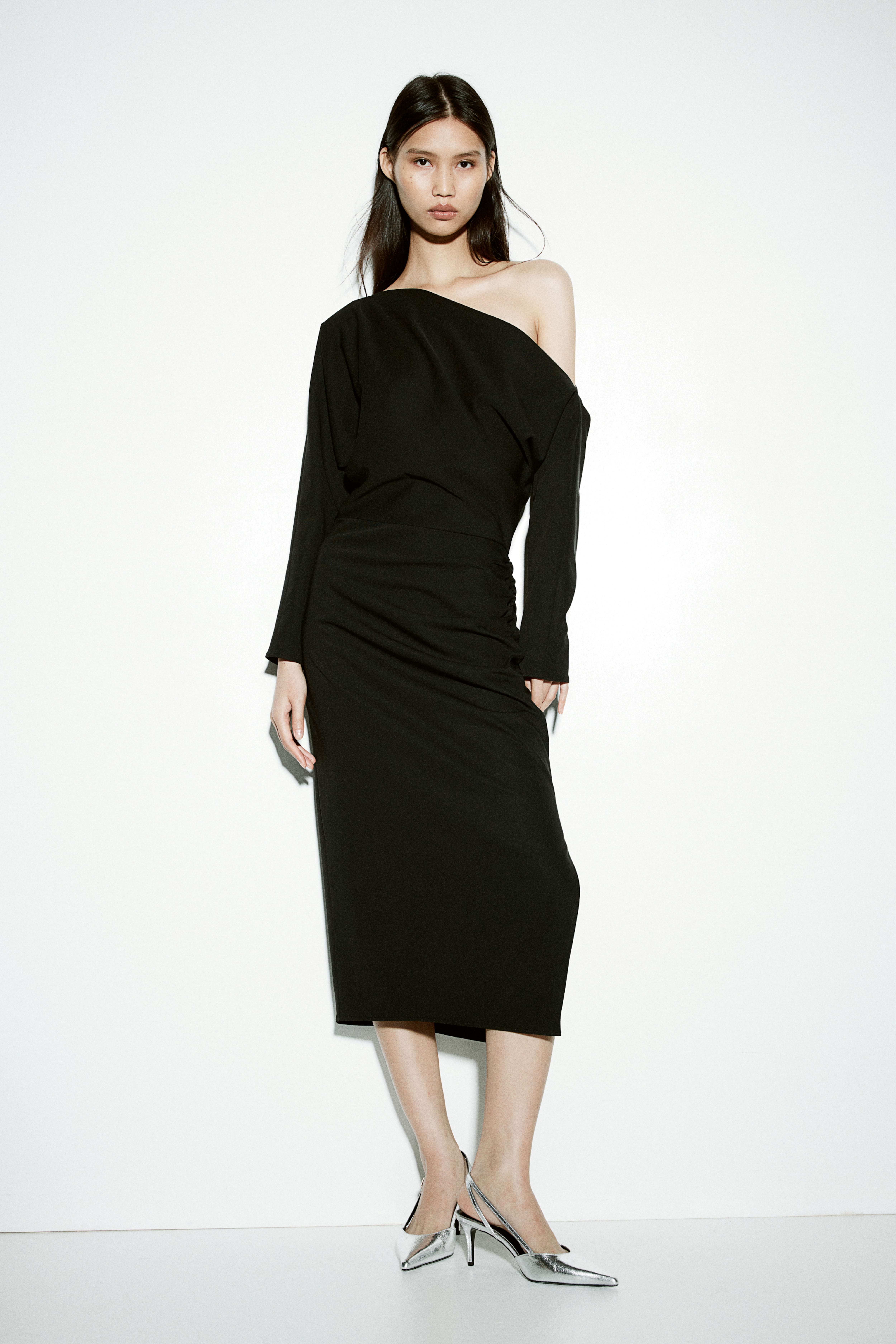 Long sleeve black dress h&m best sale