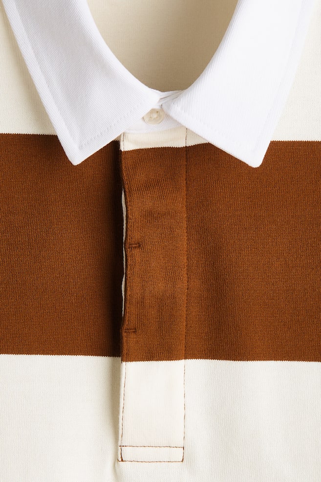 Regular-Fit Cotton Rugby Shirt - Brown/color block/Dark green/color block - 6