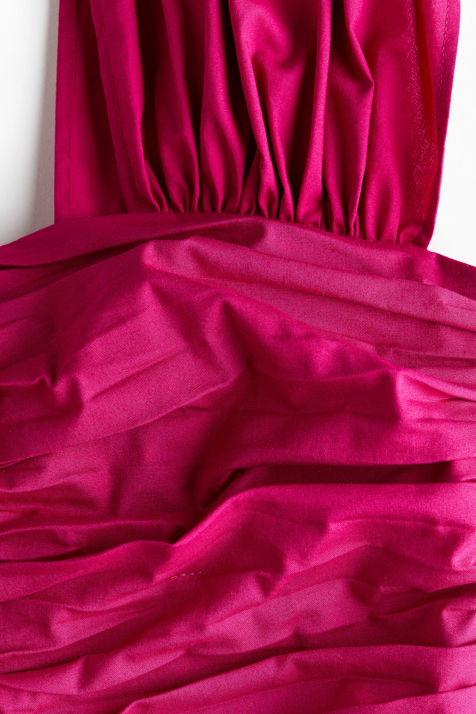 Ruched cotton top-Dark fuchsia - 3