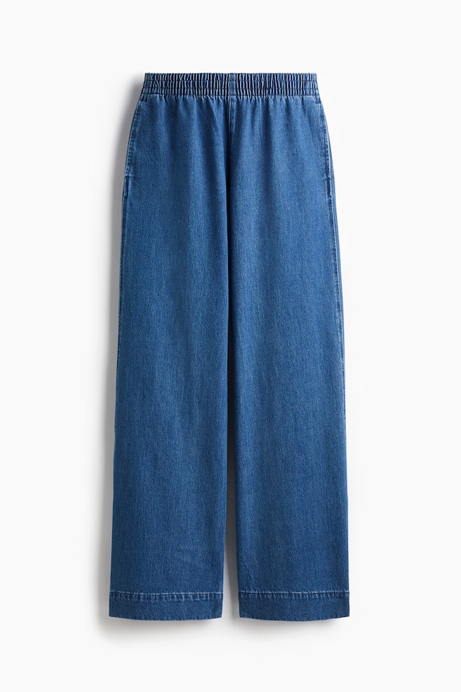 Pantalón denim con cintura elástica - Azul denim/Azul denim oscuro - 1