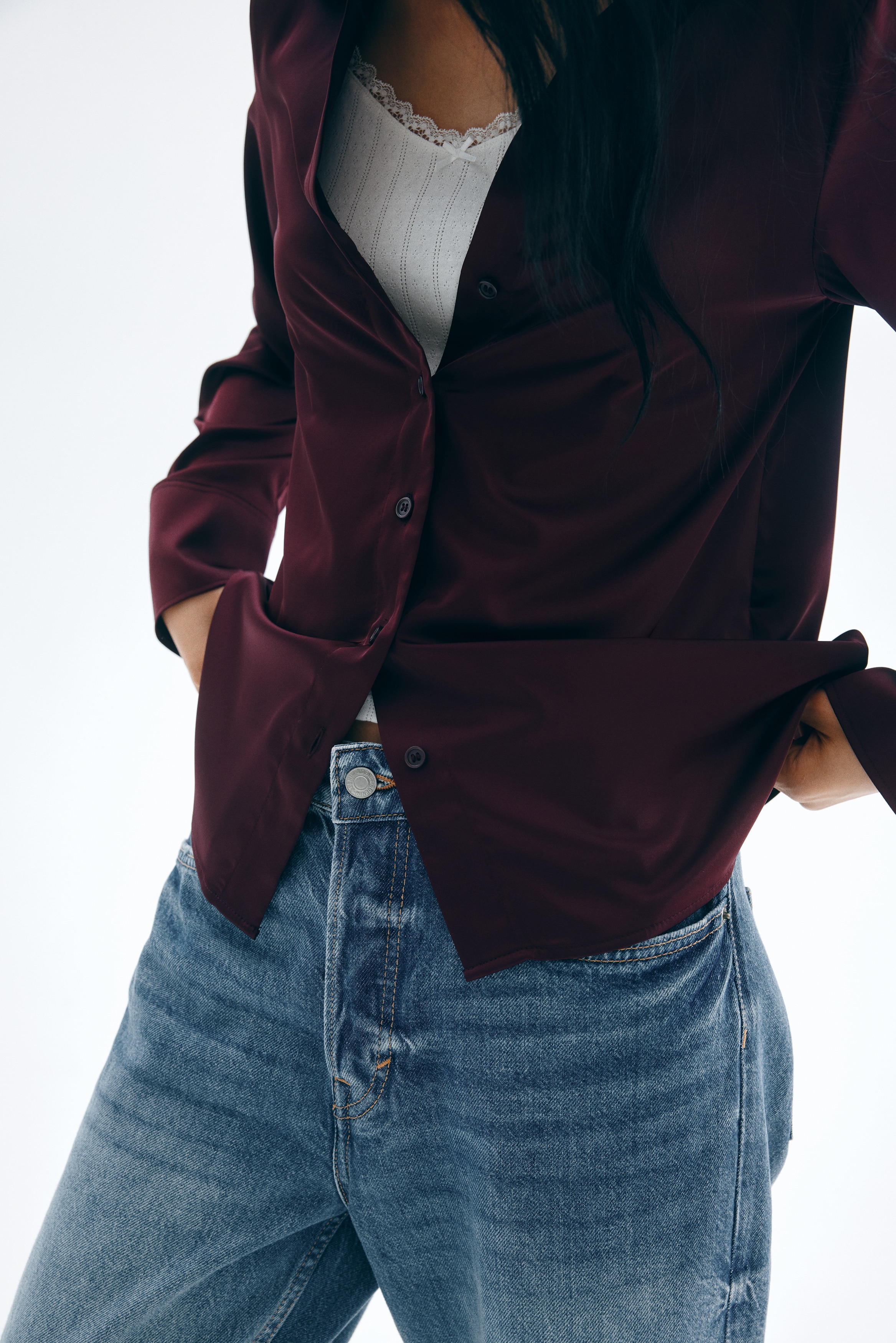V-neck blouse