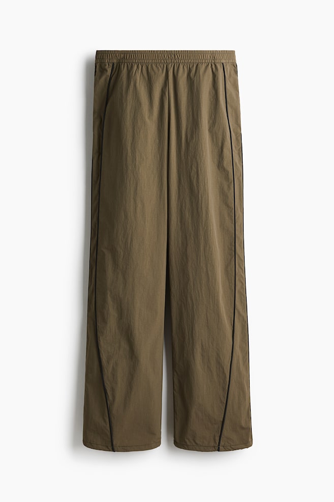 Piping-detail track pants - Dark khaki green/Light grey/Navy blue - 1