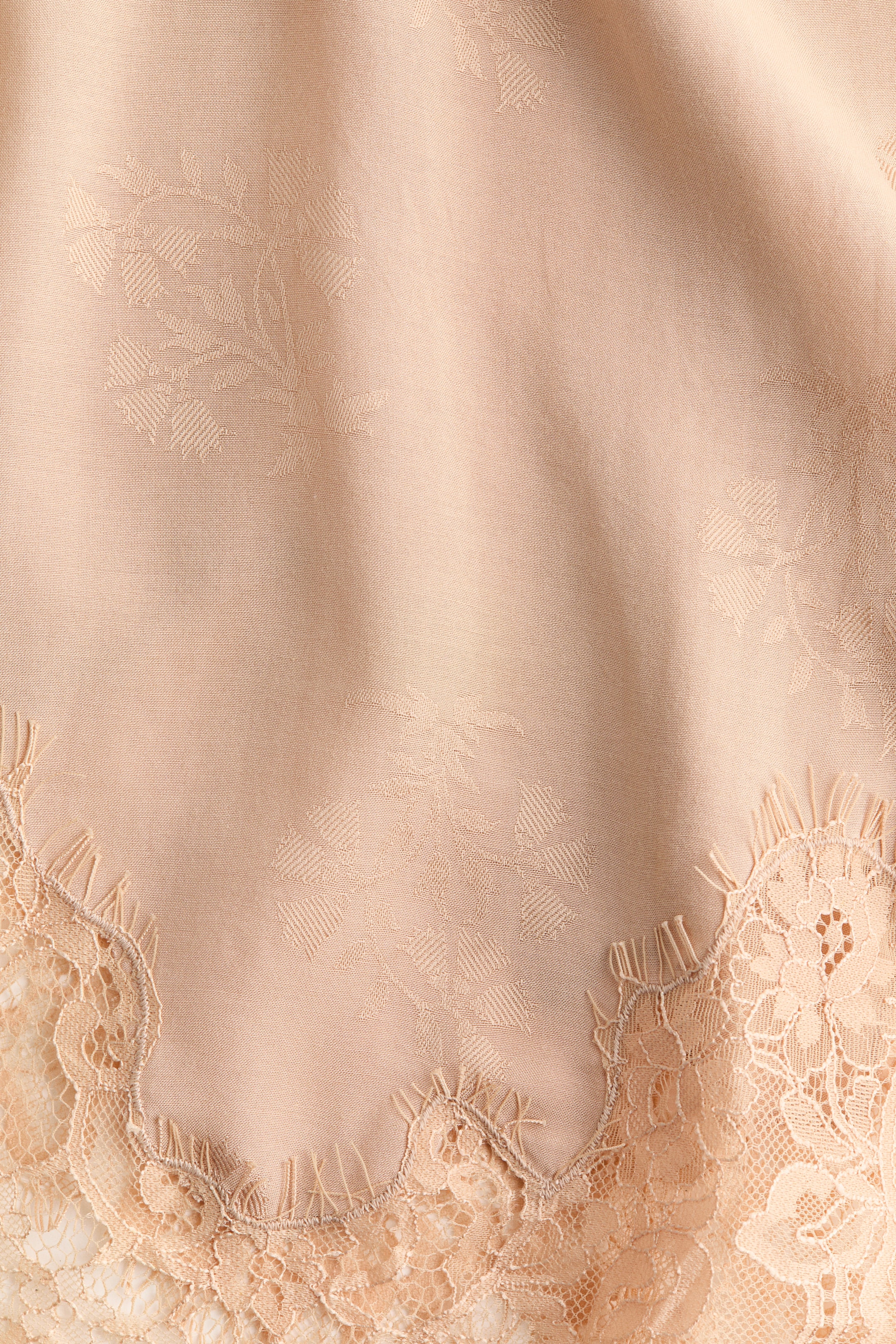 Lace-Trimmed Jacquard-Weave Top