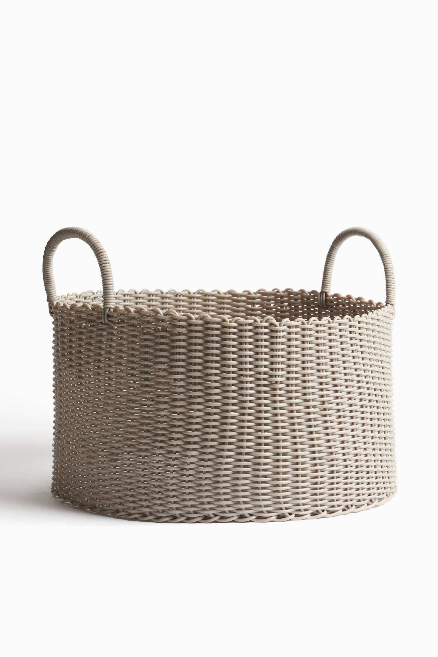 Extra-large plastic storage basket - Light beige/Black - 1