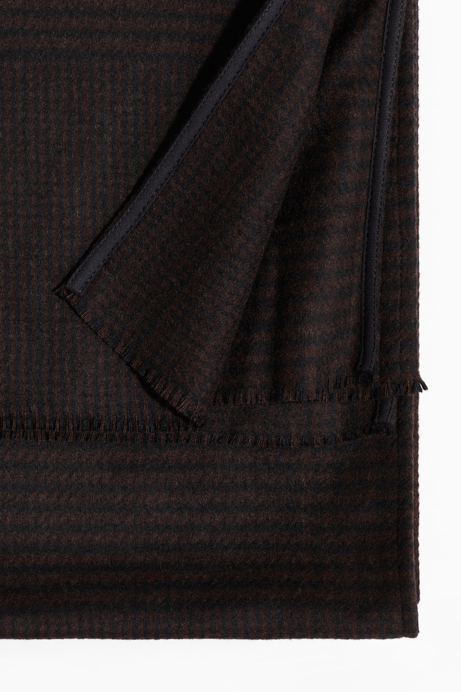 Wool-blend scarf - Dark brown/Checked - 5