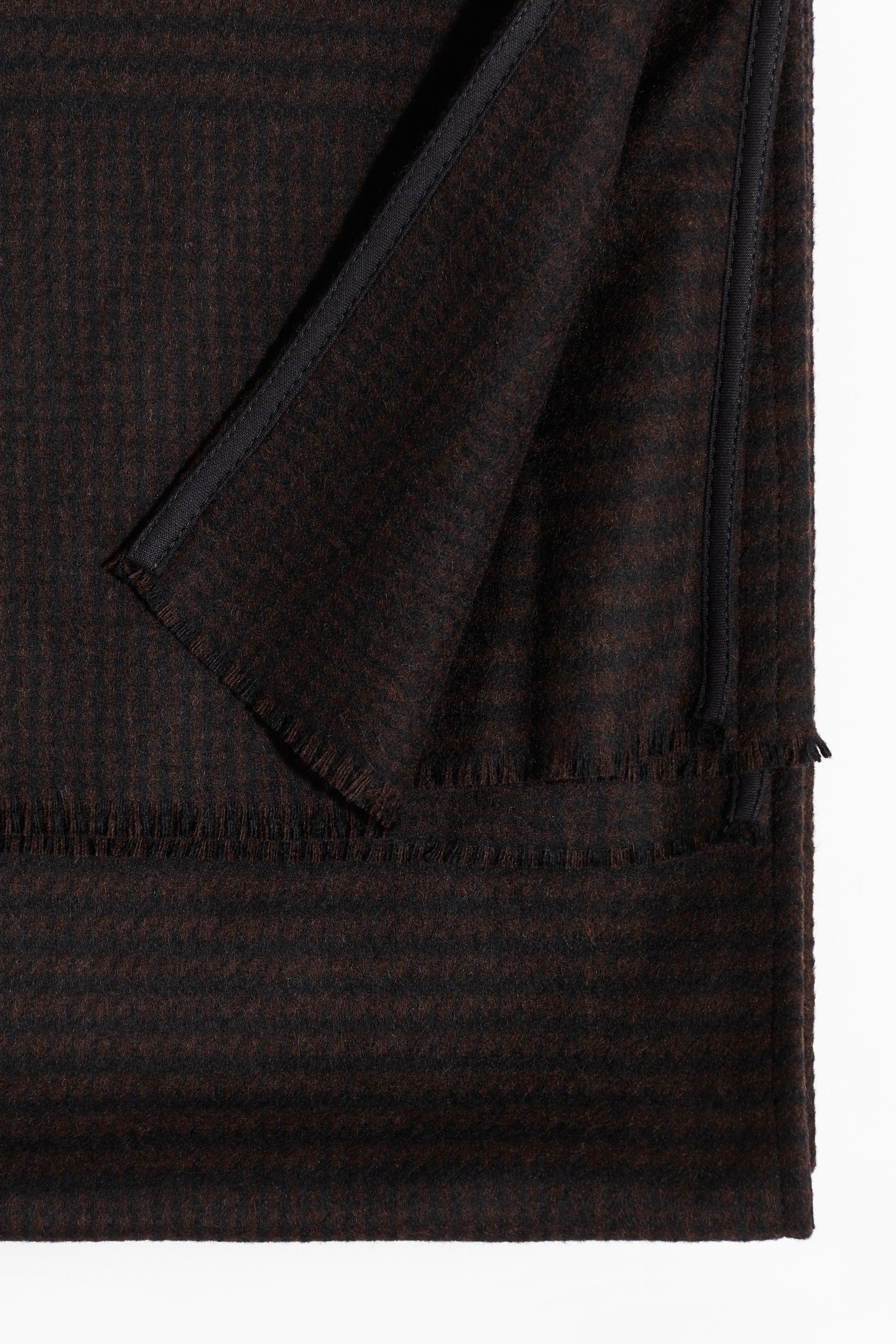 View larger image: Wool-Blend Scarf - Dark brown/checked - Ladies | H&M US 6