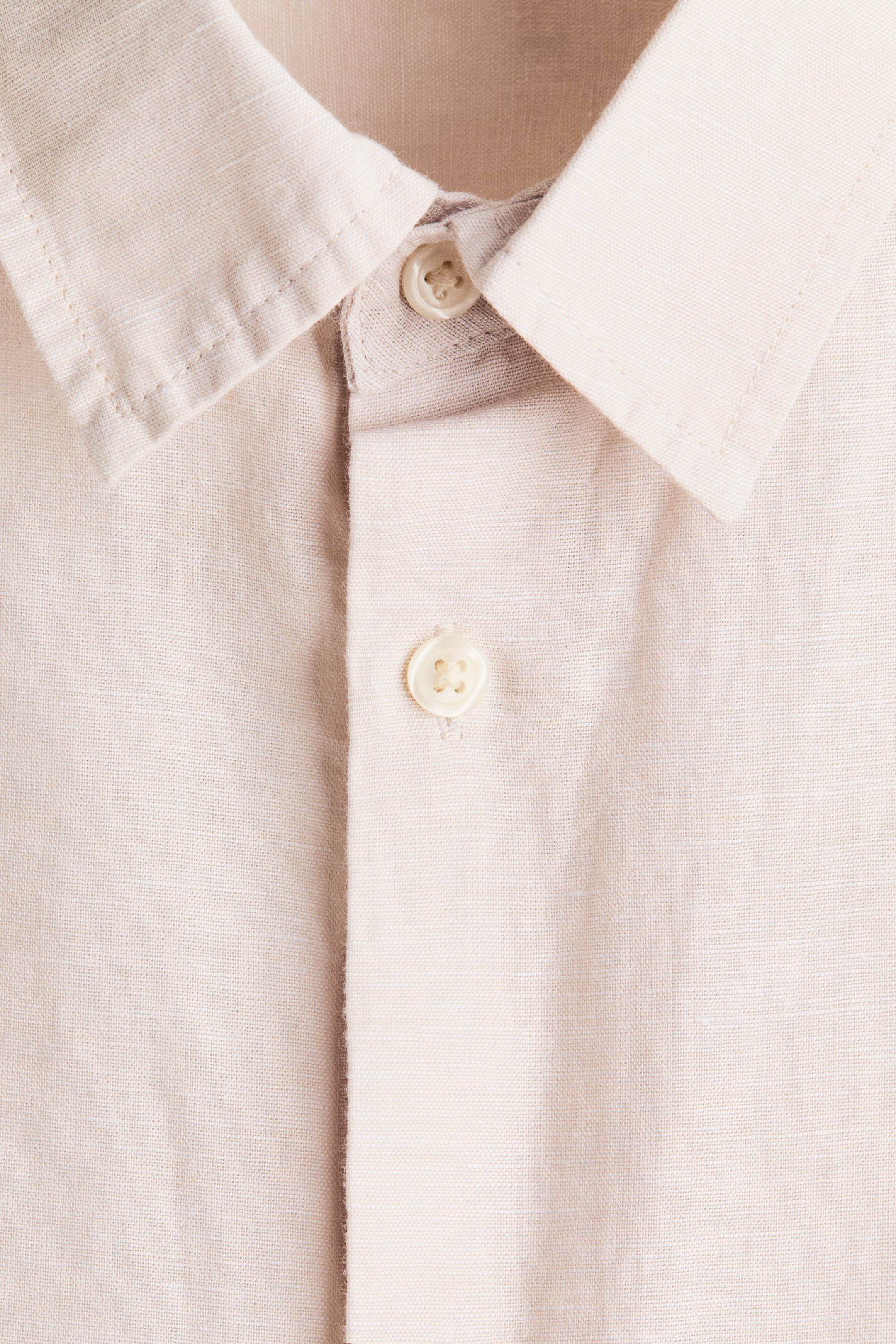 Relaxed-Fit Short-Sleeved Linen-Blend Shirt