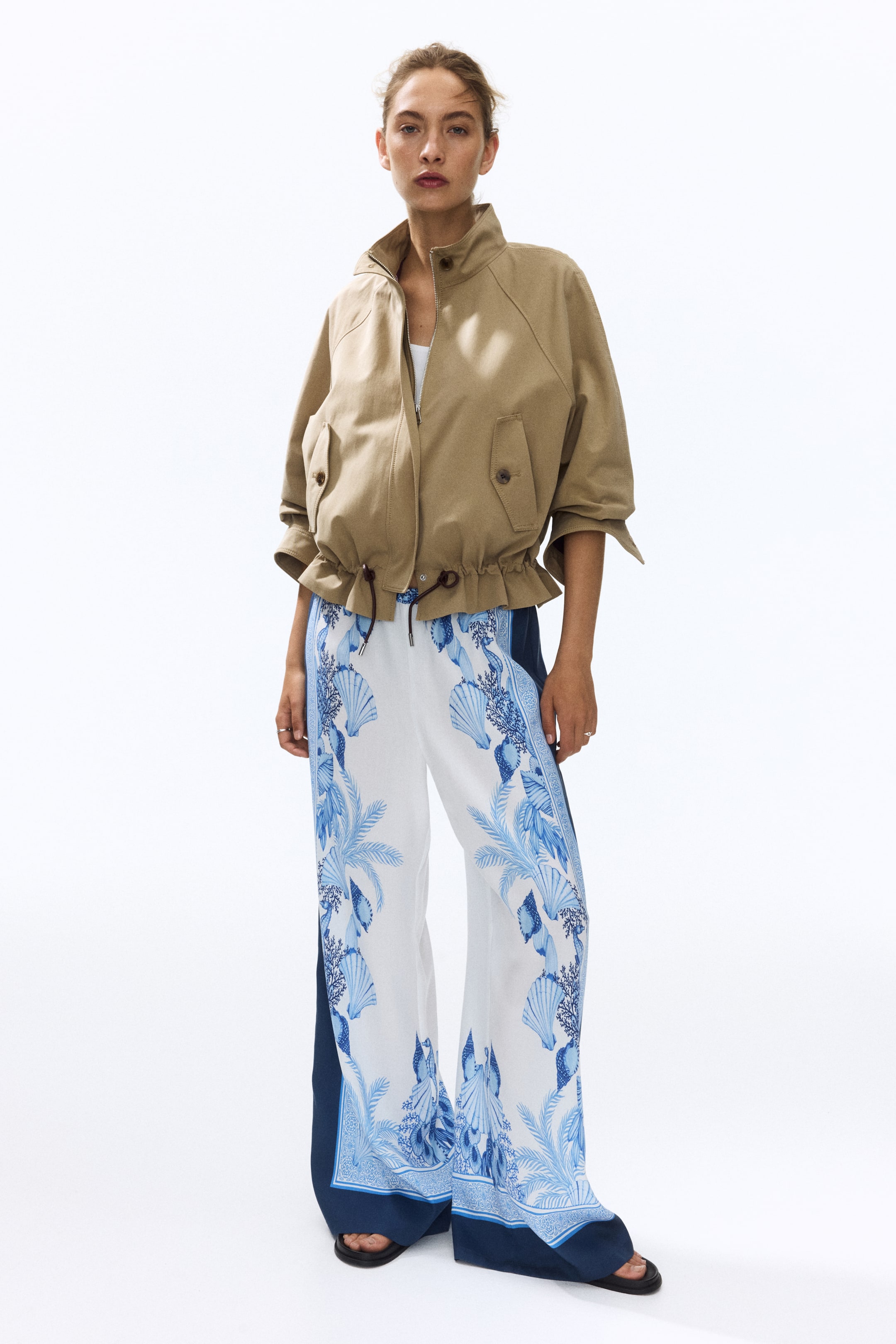 Wide-Leg Lyocell Pants