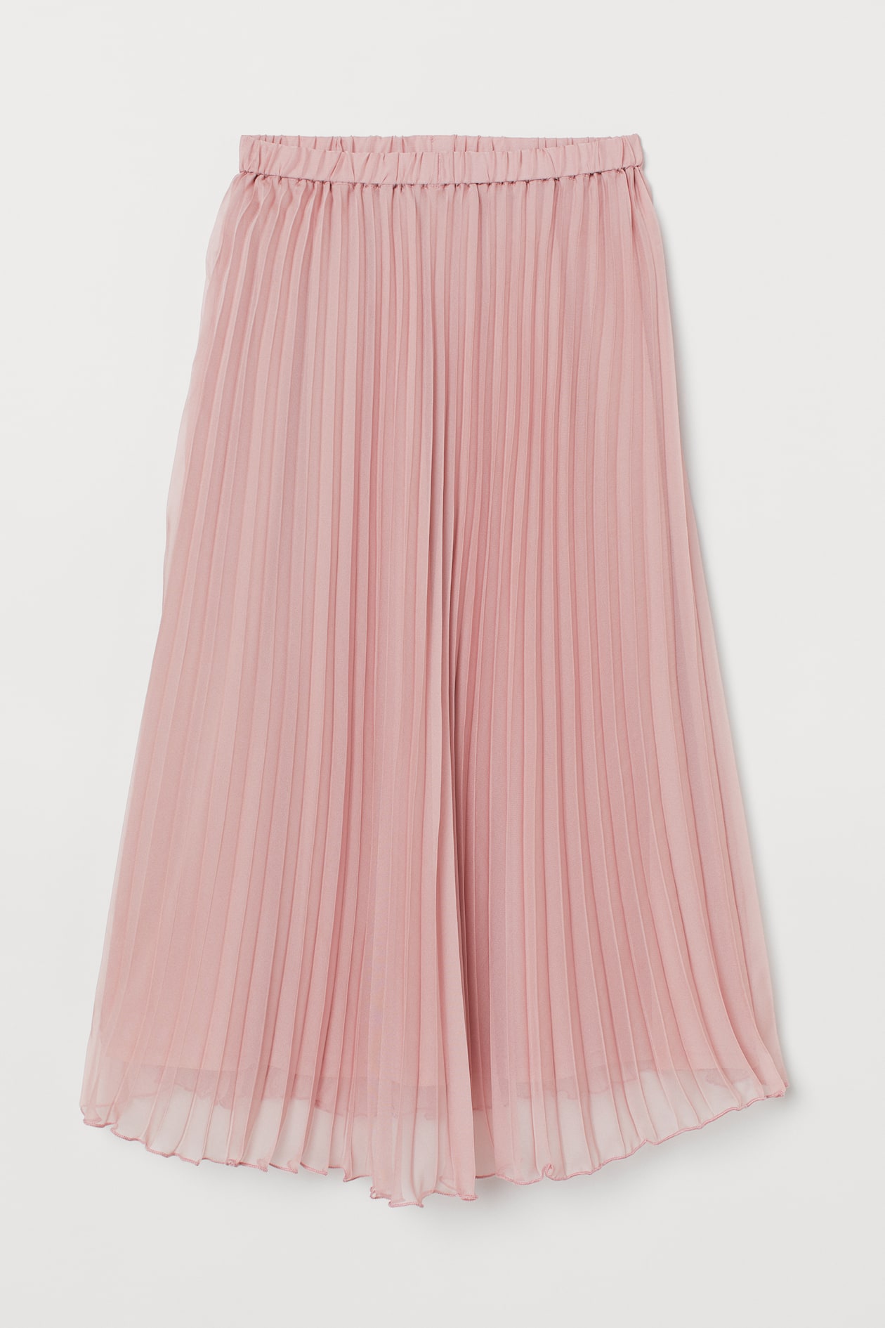 Pleated Skirt - Midi - Powder pink - Ladies | H&M US