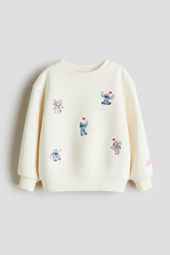 Sweatshirt mit Motiv - Cremefarben/Lilo & Stitch/Weiß/Minnie Maus/Schwarz/Lilo & Stitch/Cremefarben/SmileyWorld®/Hellrosa/CapyFun - 1
