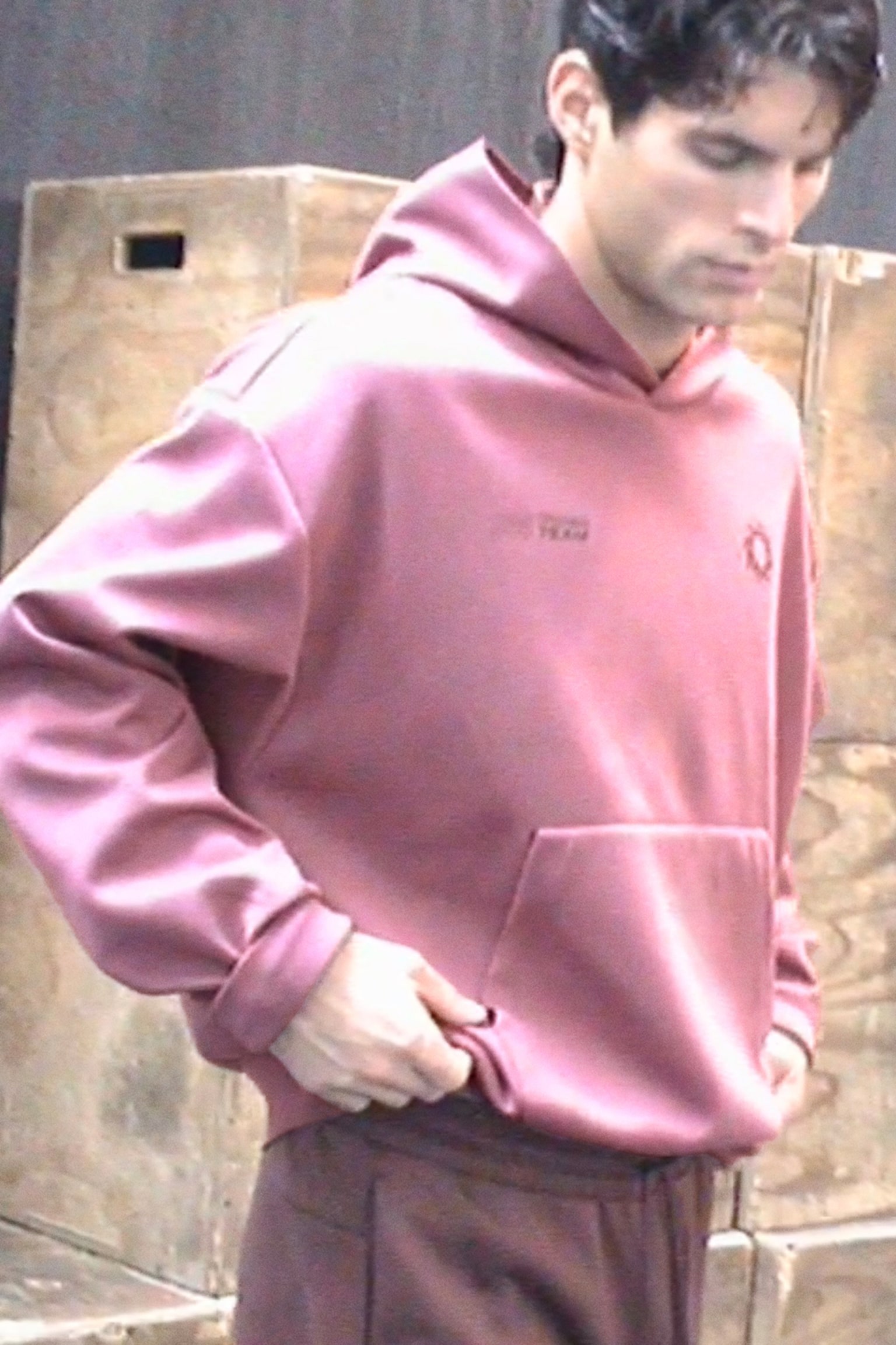 Oversized Fit Sport hoodie with DryMove™ - Dark pink/Beige/Patterned - 4