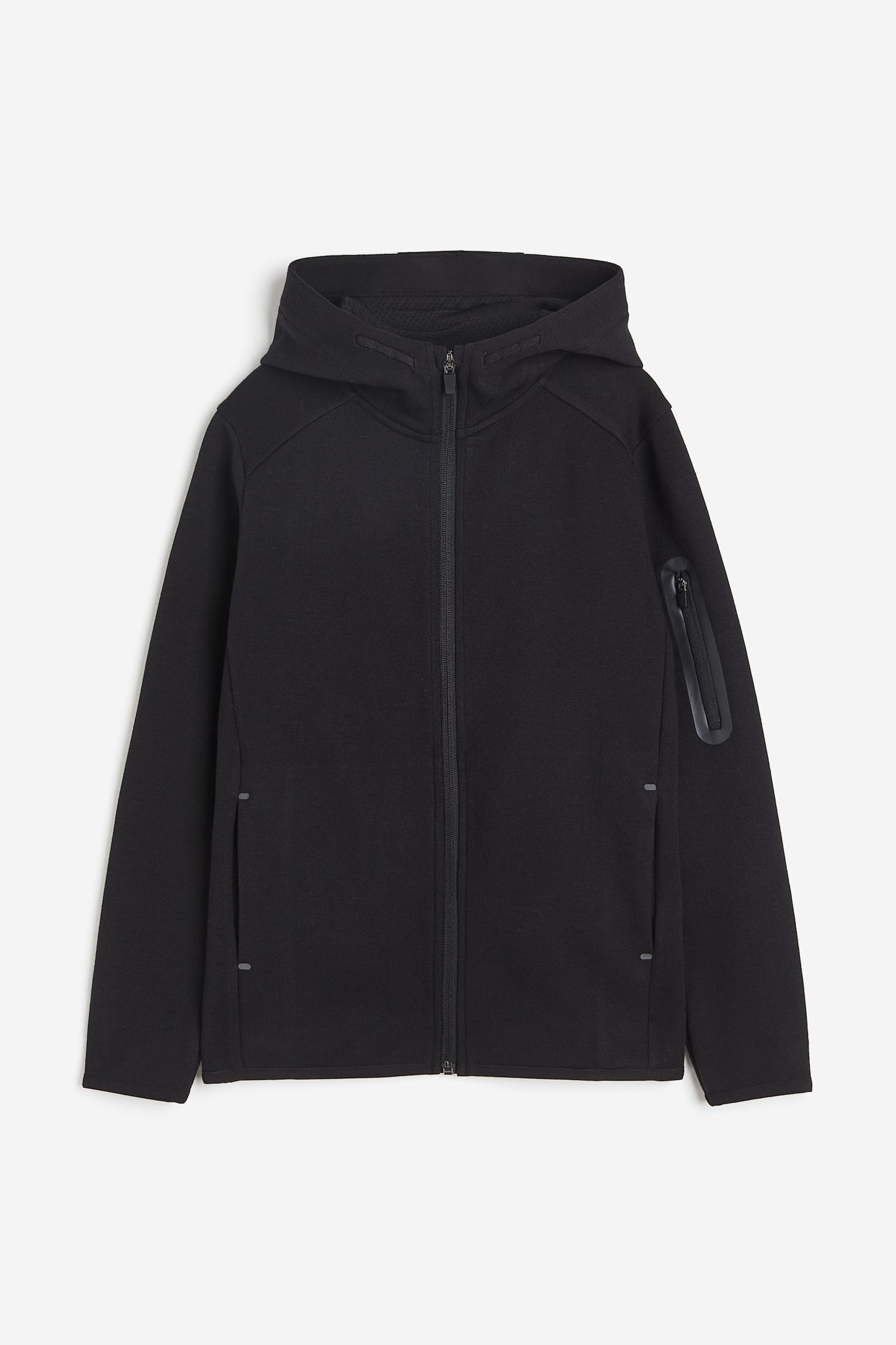 Zip Up Activewear Hoodie - Black/Dark grey marle/Light grey marle/Light khaki green - 2