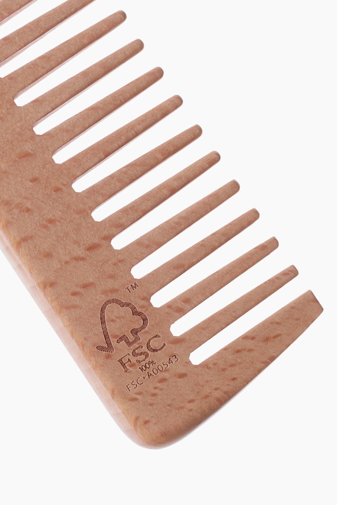 Wooden detangling comb - Beige - 2