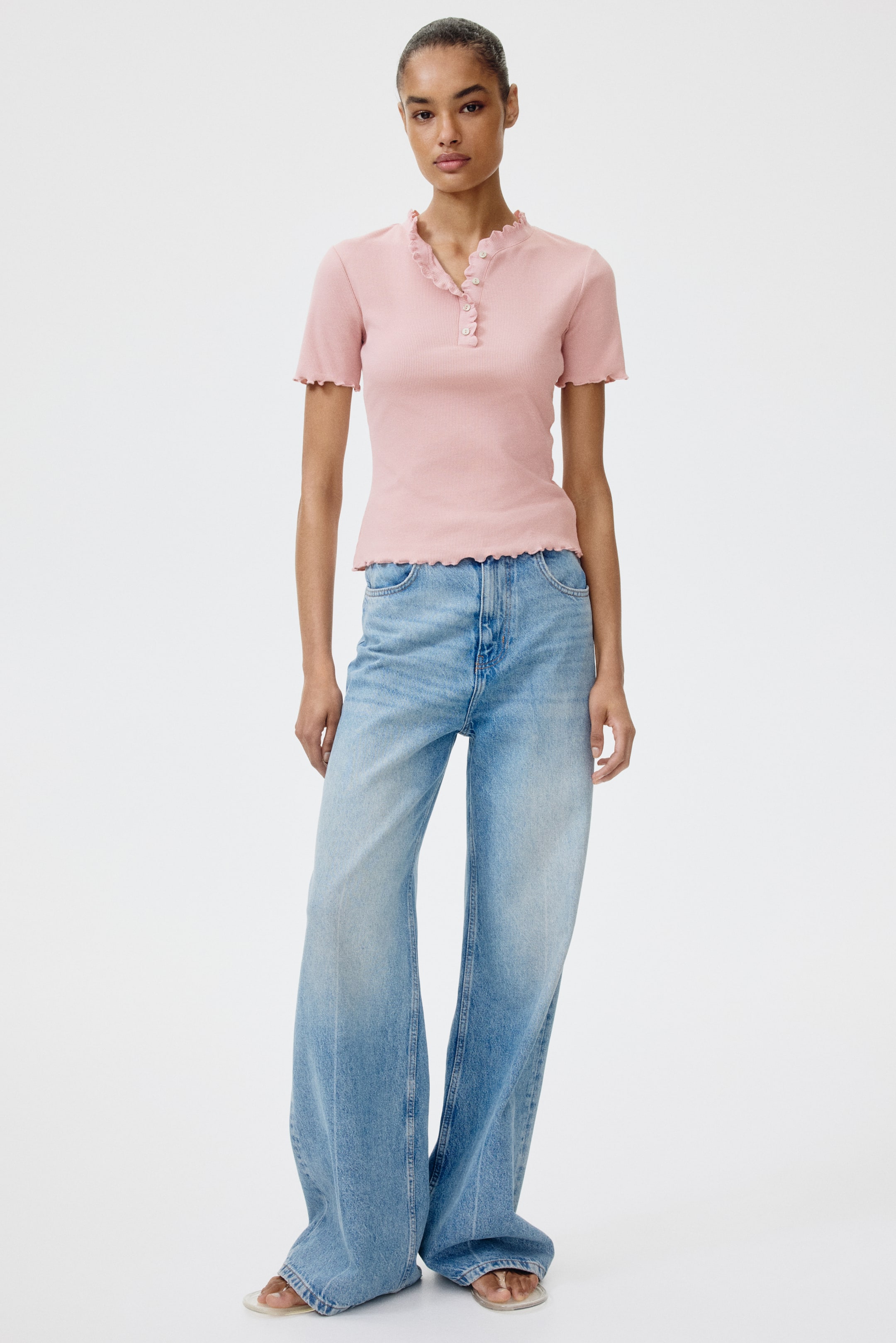 Женские топы H&M Overlocked Jersey Top — фото 6